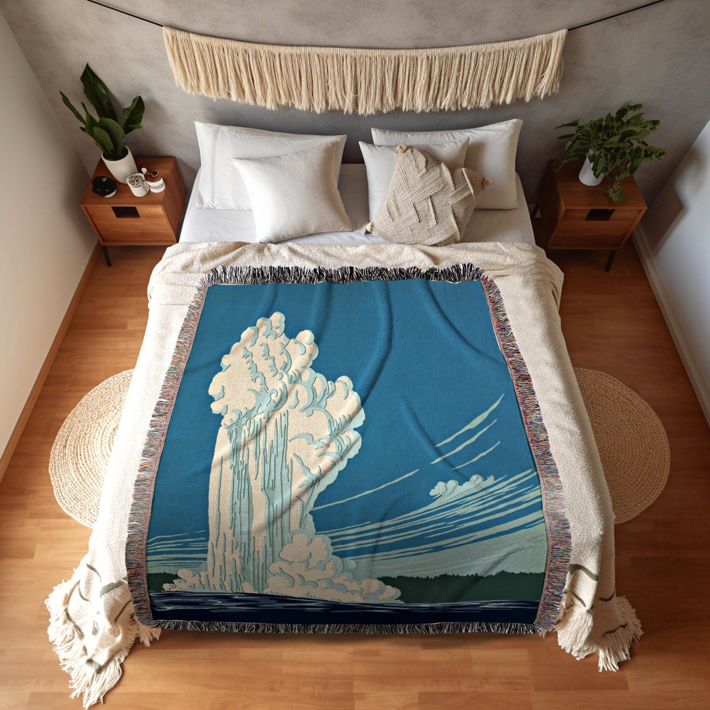 Yellowstone National Park Poster Blanket Woven | Tapestry as National Park Poster | Vintage Travel Poster | Vintage Travel Poster Tapestry |