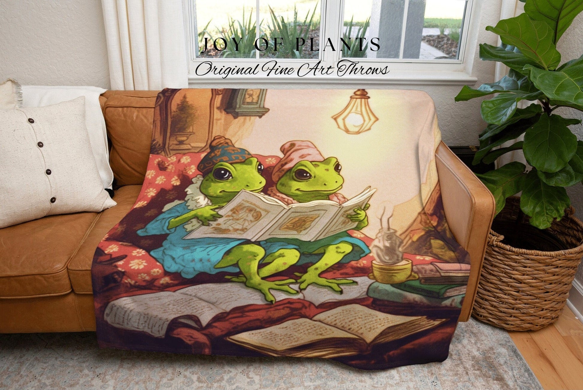 Vintage Toad Blanket Frog Tapestry Woven Art Blanket | Aesthetic Tapestry Cottagecore Decor Frog and Toad Wall Art Woven Throw Blanket |