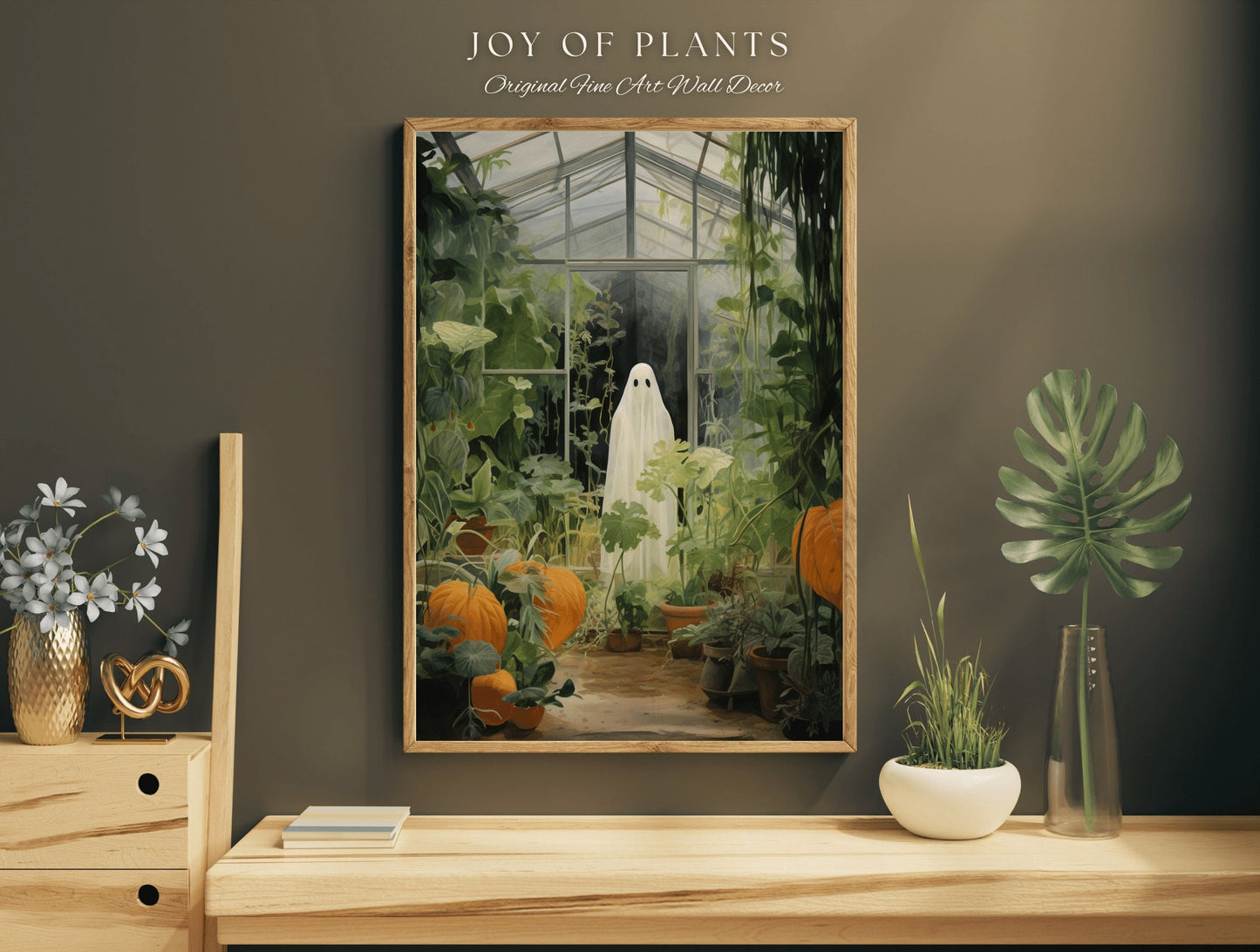 Botanical Vintage Ghost Gift for Gardener Plant Lover Gifts Art Print Poster Printable Paintings Fine Art Print Botanical vintage Halloween