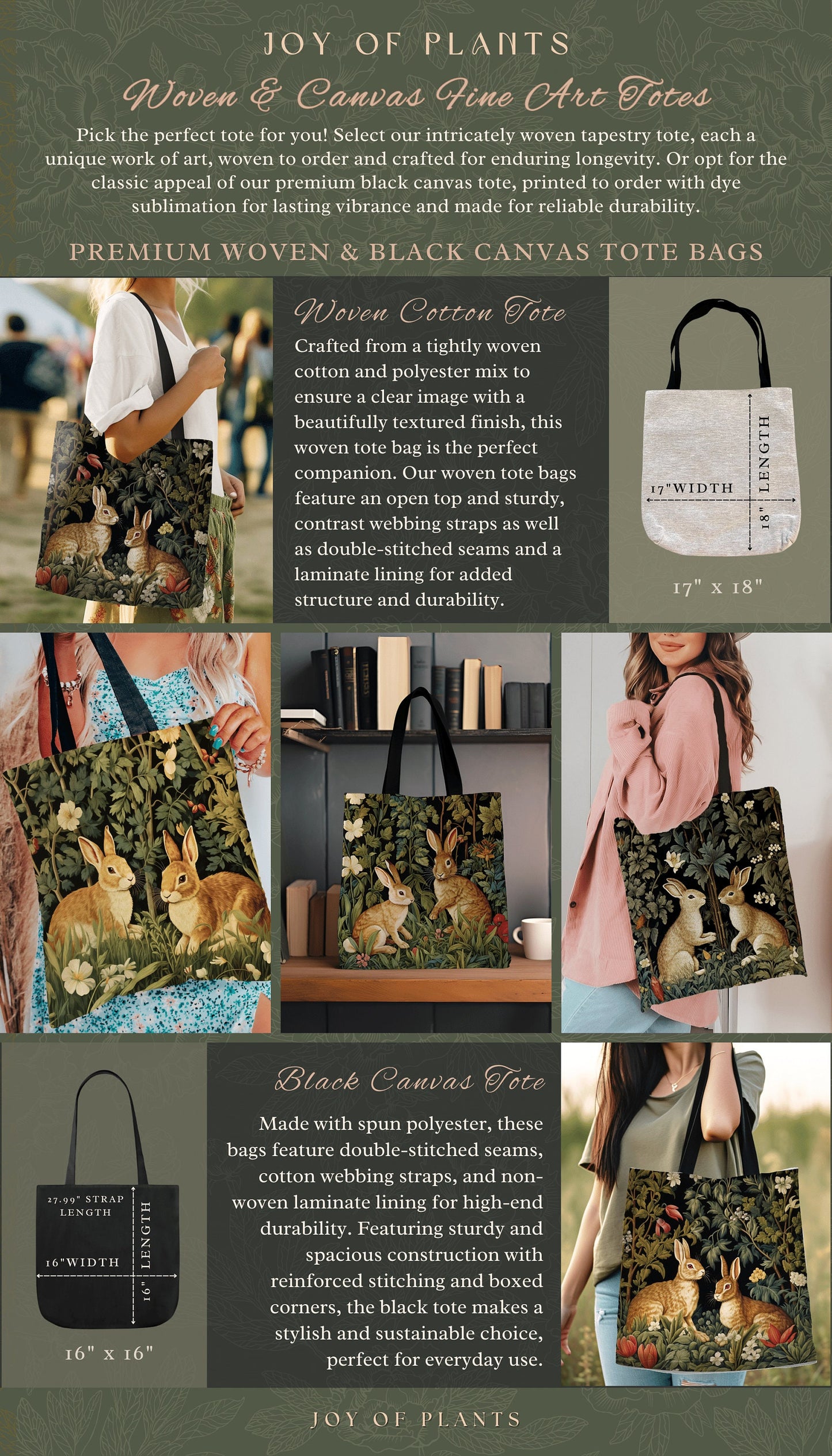 Woodland Botanical Accent Pillow | Fairycore Woven Tapestry Pillow Boho Room Decor Spring Bunny Aesthetic Rabbit Cushion Cottagecore