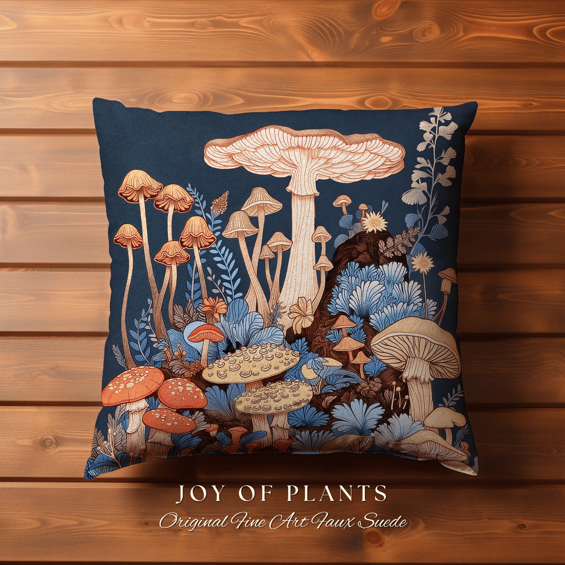 Mushroom Pillow Woodland Decor | Whimsical Room Eclectic Gift for Reading Nook Fairycore Throw Cushion Woven Fairy Aesthetic Cottagecore