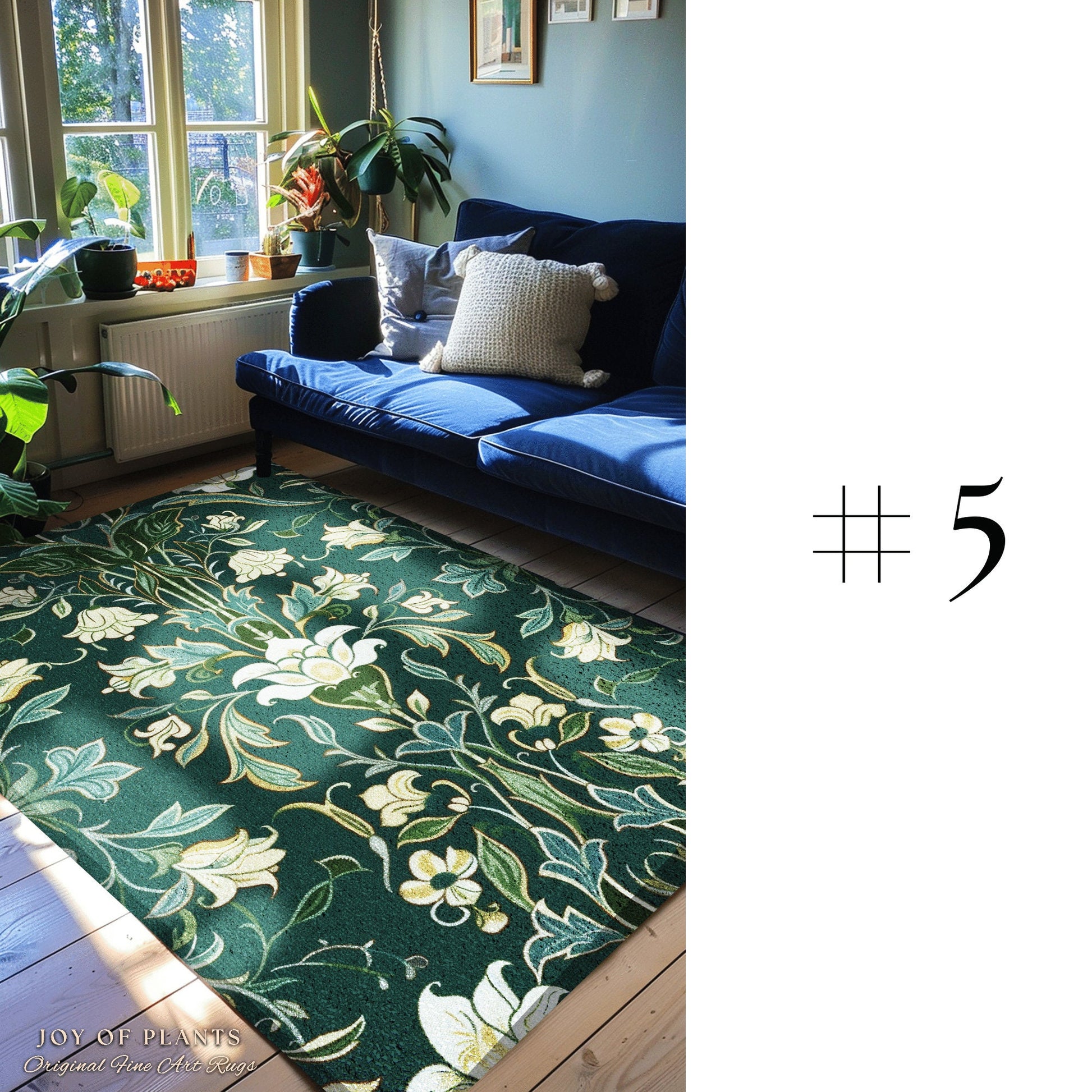 Soft Floral Dark Teal Accent Rug | Boho Botanical Cottagecore Bedroom Decor Jade Green Vintage Fairycore Whimsical Bedroom Elegant Aesthetic