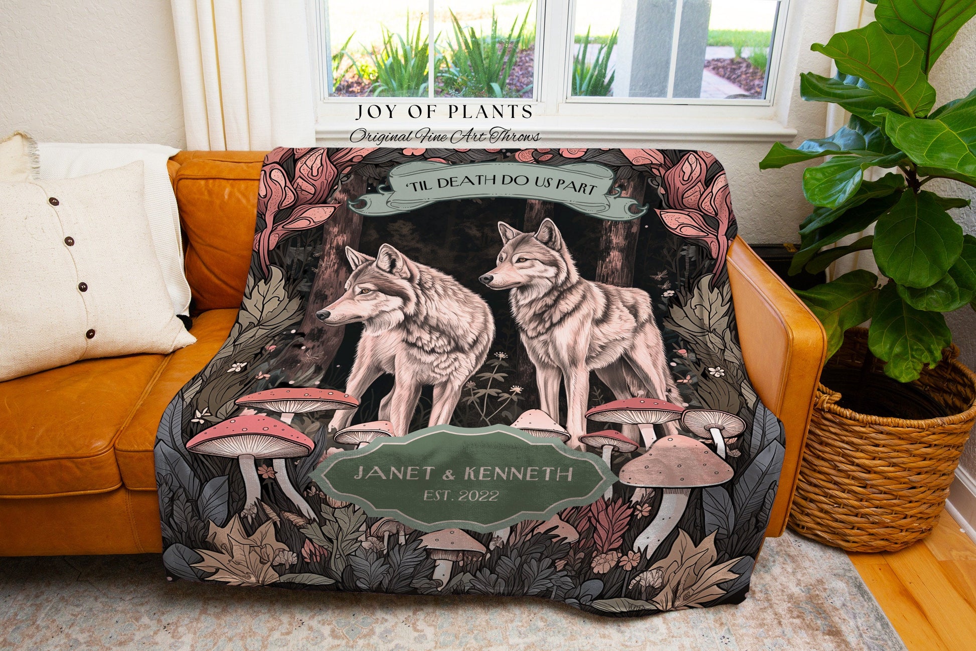 Personalized Best Friend Woven Tapestry Blanket | Custom Friendiversary Gift for Bestie Blanket Whimsical Cottagecore Woodland Gothic Throw