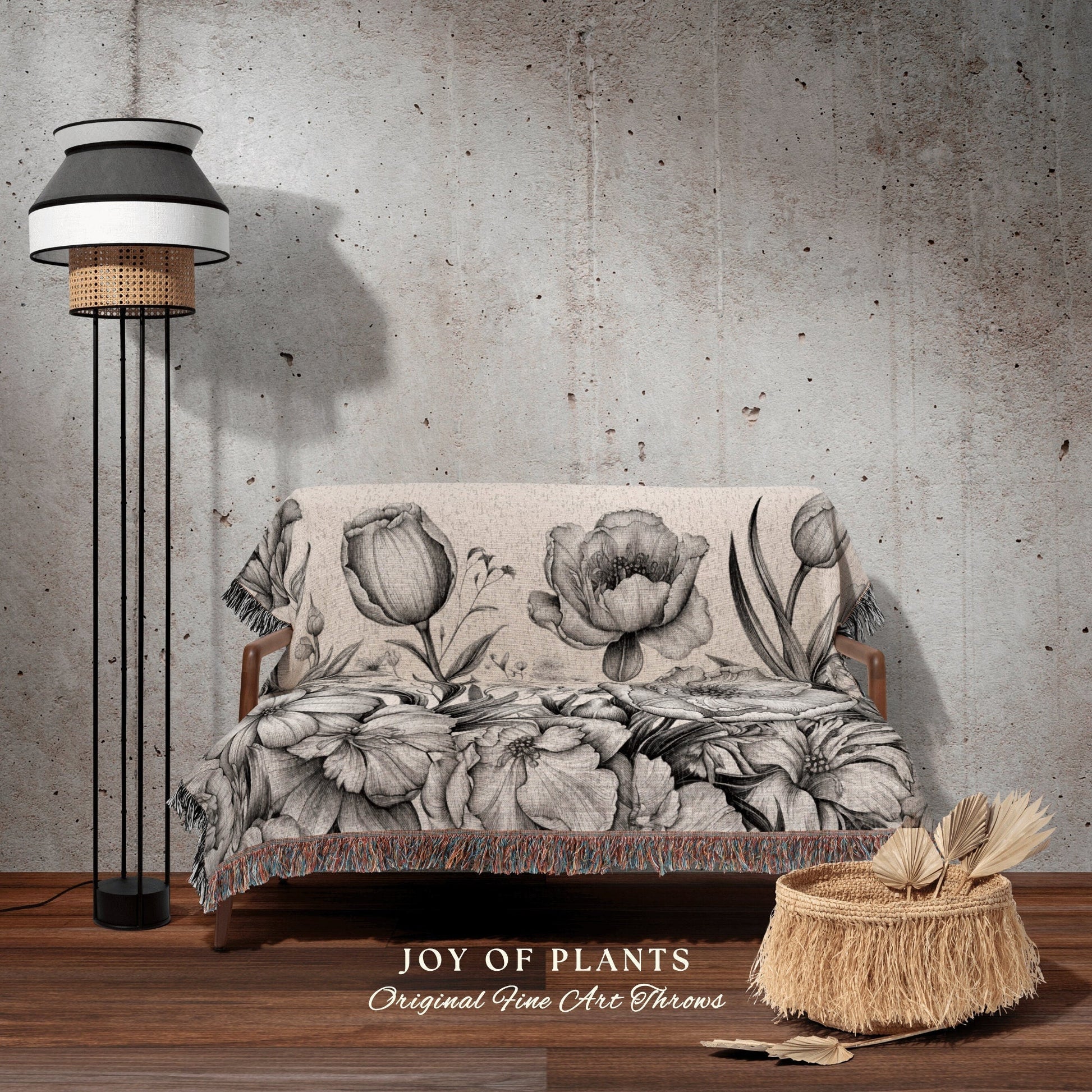 Family Flowers Custom Throw | Personalized Meaningful Mom Custom Family Name Blanket Children's Names Grandmas Garden Thoughtful Gift