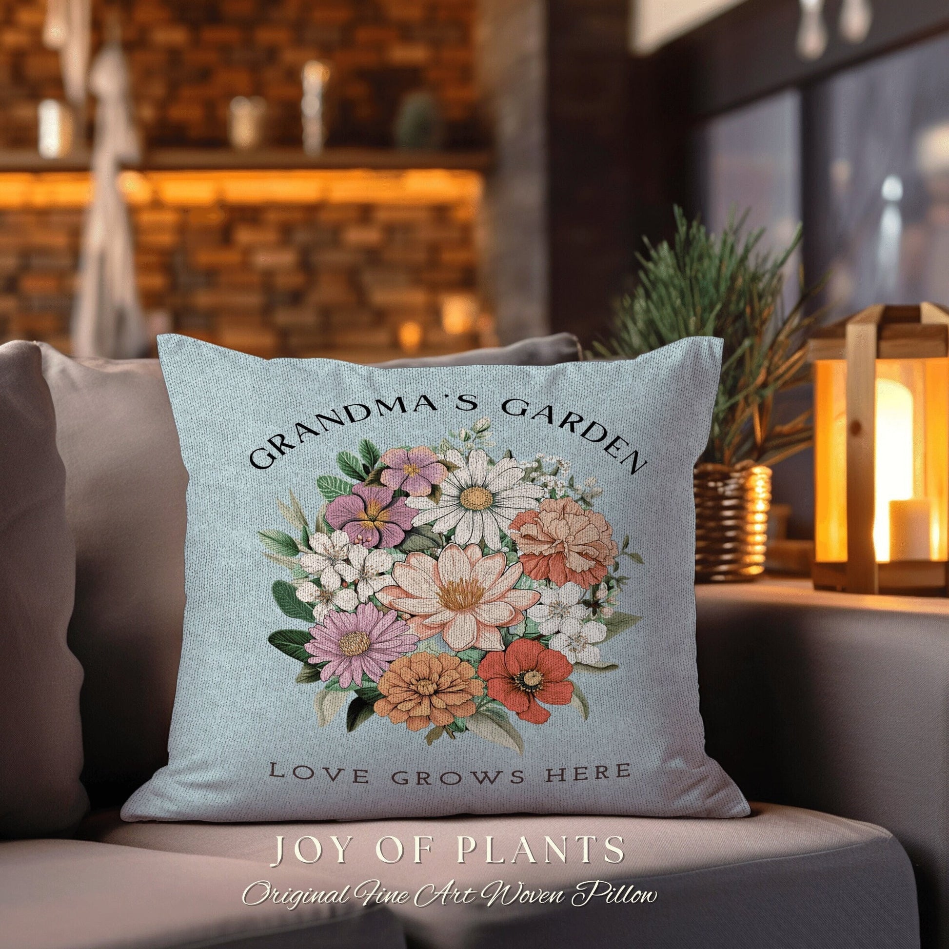 Navy Blue Family Birth Flower Pillow | Custom Birth Month Flower Bouquet for Mom and Grandma Garden Birthflower Pillow Personalized Bouquet