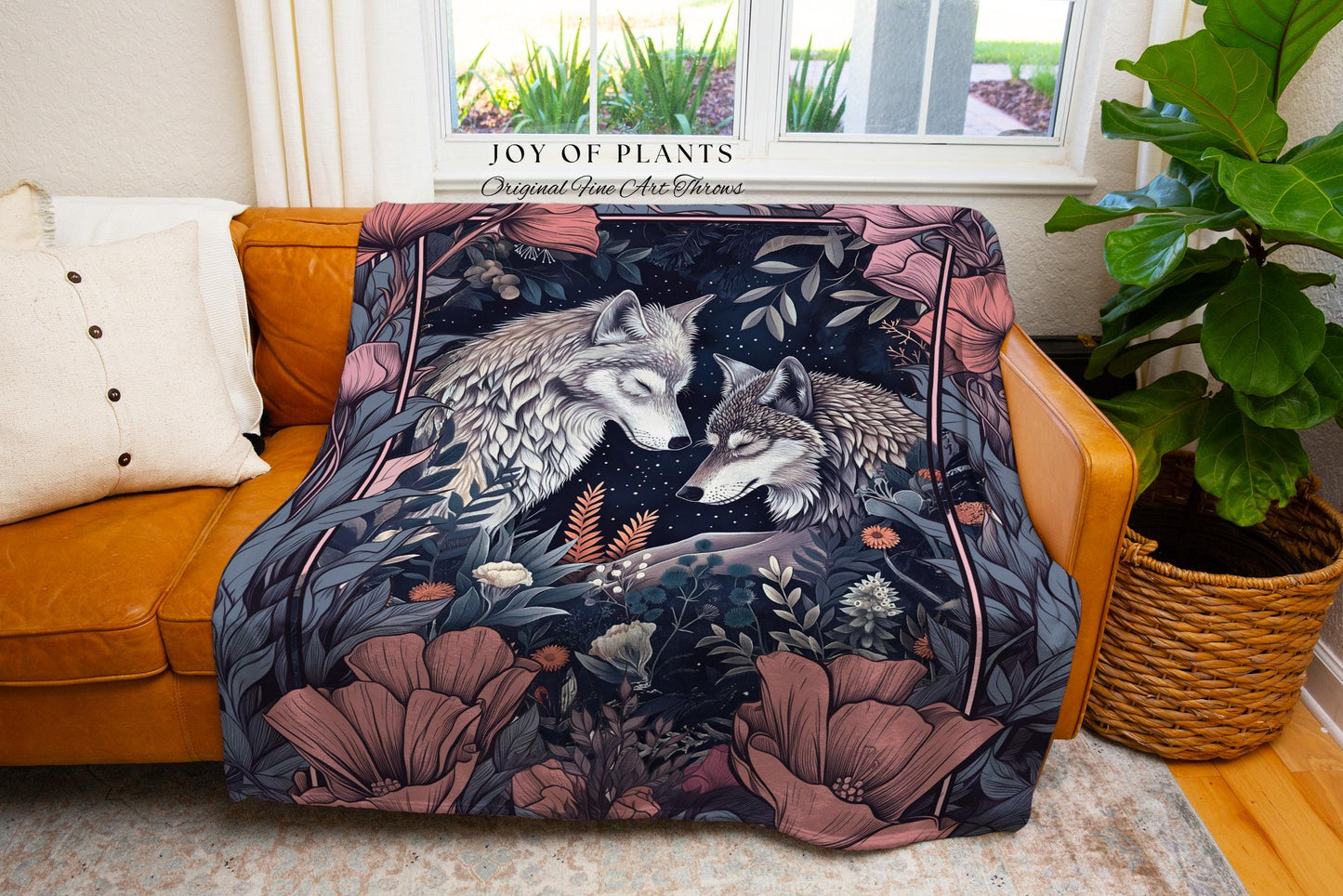 Amethyst Purple Forest Spirit Blanket | Ethereal Woodland Magical Wolf Woven Wall Tapestry Gift for Wolf Lover Ethereal Woods Maximalist |