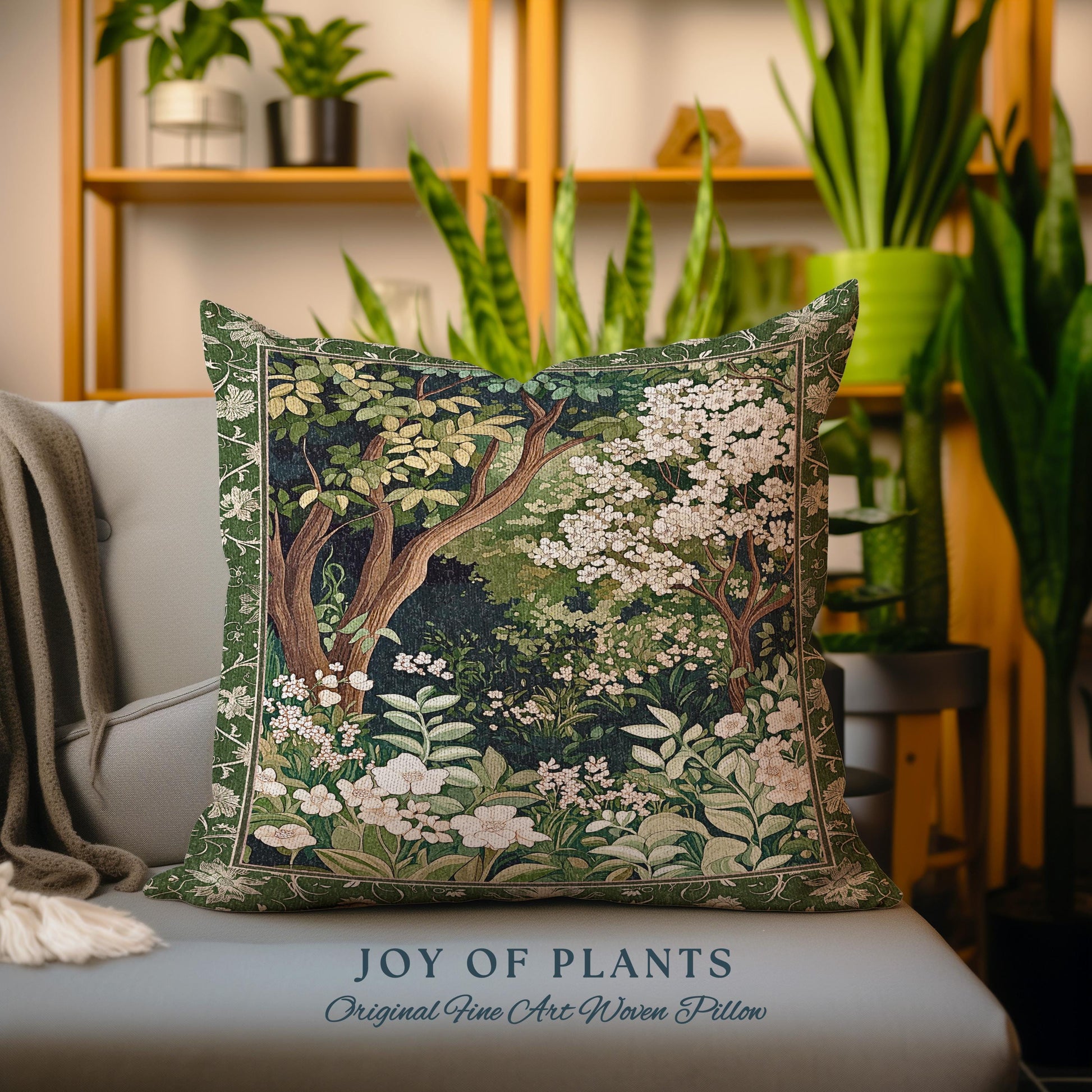 Wildflower Meadow Botanical Tapestry Pillow Fairy Inspired Bedroom Cottagecore Folklore Decor Ethereal Aesthetic Bohemian Fairycore Cushion