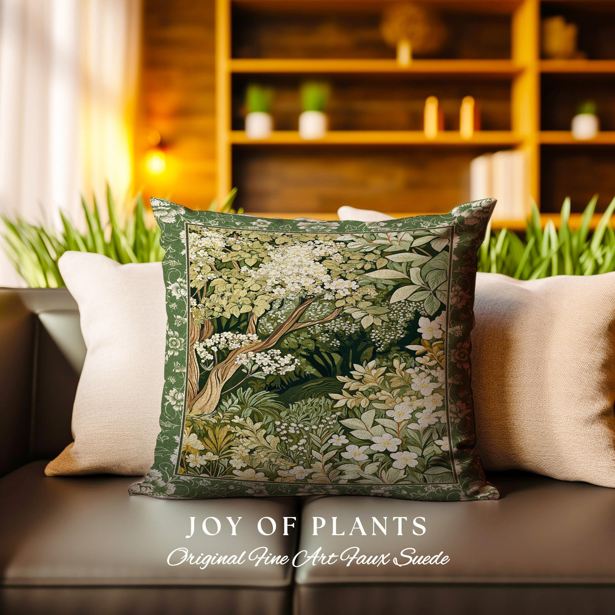 Soft Aesthetics Folklore Throw Pillow | Fairy Inspired Bedroom Cozy Cottagecore Room Decor Ethereal Nature Aesthetic Sage Green Indie Pillow