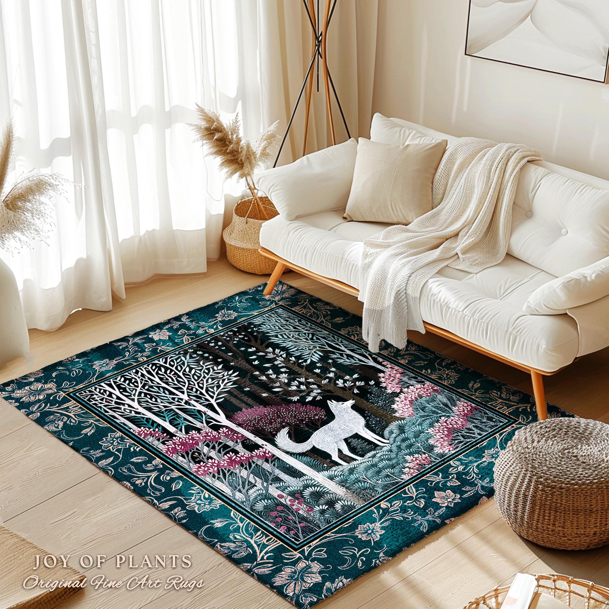 Storybook Folklore Boho Woven Wall Tapestry | Pastel Aesthetic Playful Nursery Wall Art Whimsical Botanical Nursery Scandinavian Folklore |