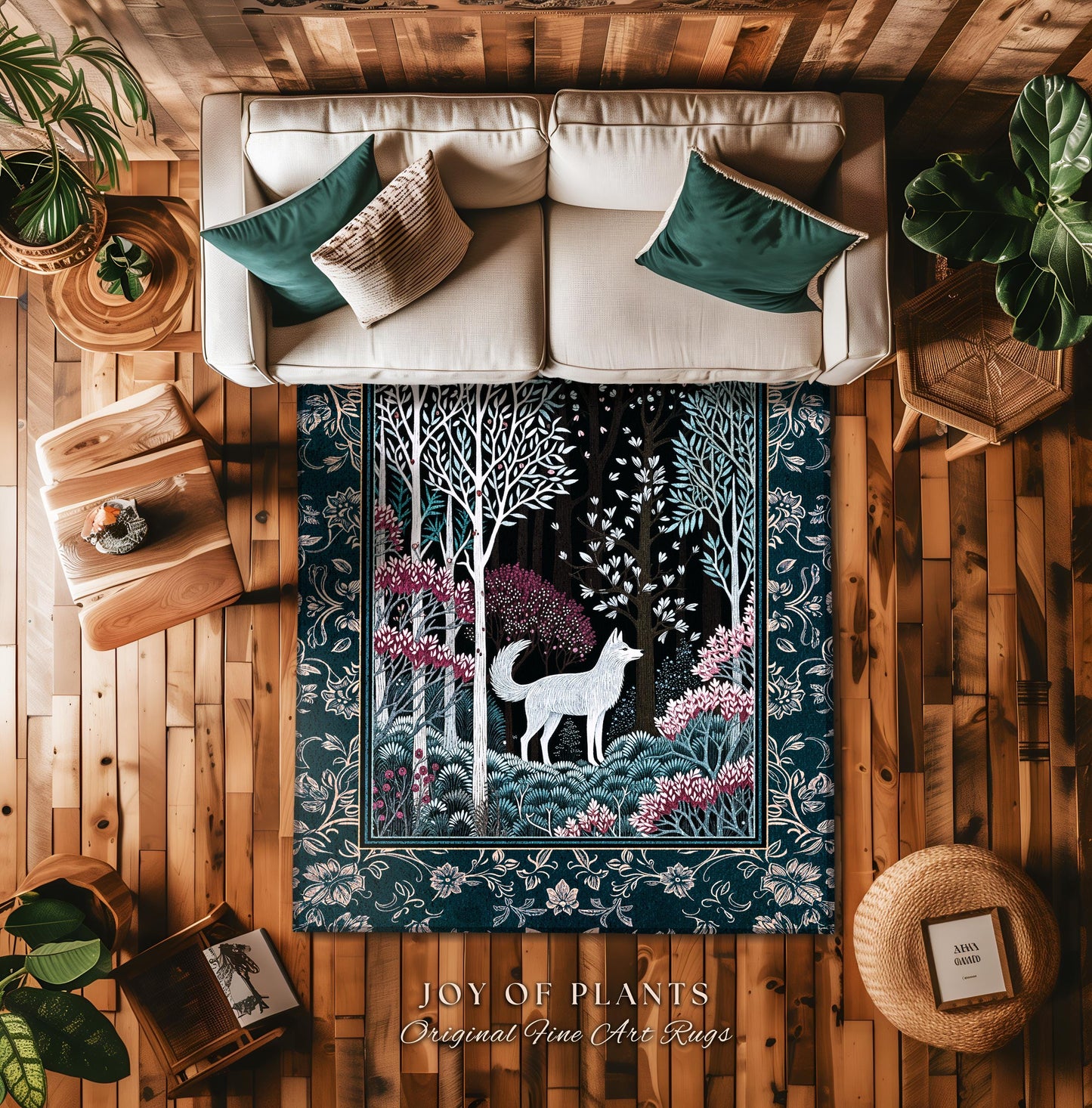 Storybook Folklore Boho Woven Wall Tapestry | Pastel Aesthetic Playful Nursery Wall Art Whimsical Botanical Nursery Scandinavian Folklore |