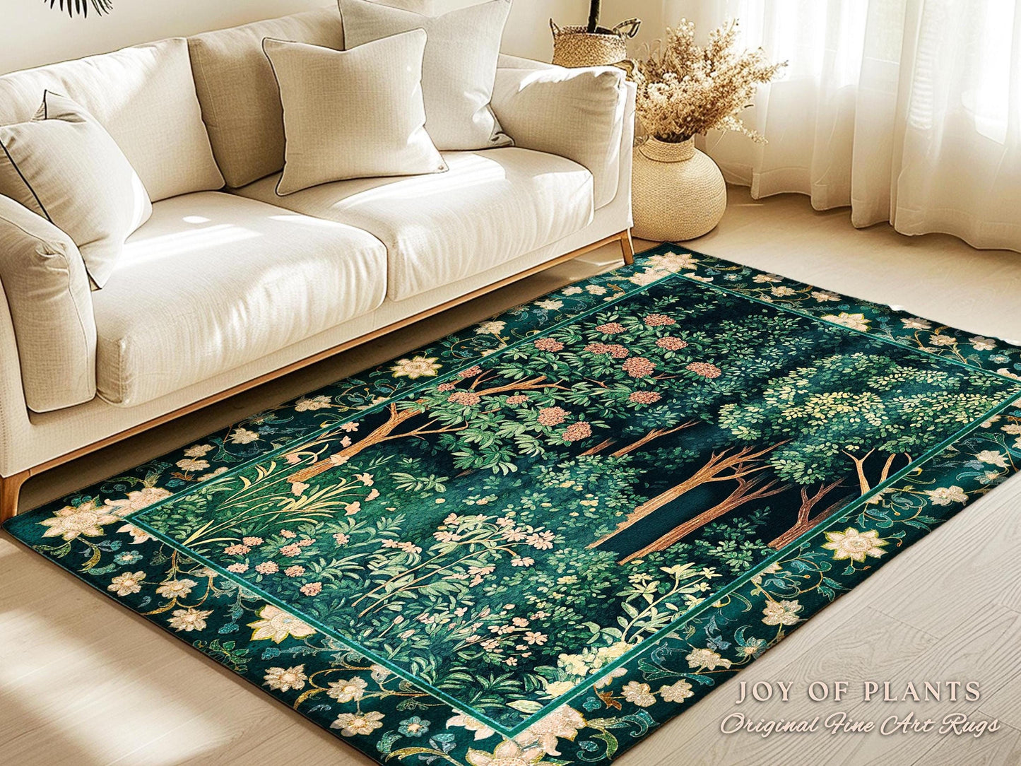 Dark Woodland Whimsical Forest Rug | Whimsigothic Folklore Inspired Room Decor Ethereal Aesthetic Area Rug Fairycore Bedroom Dark Academia |