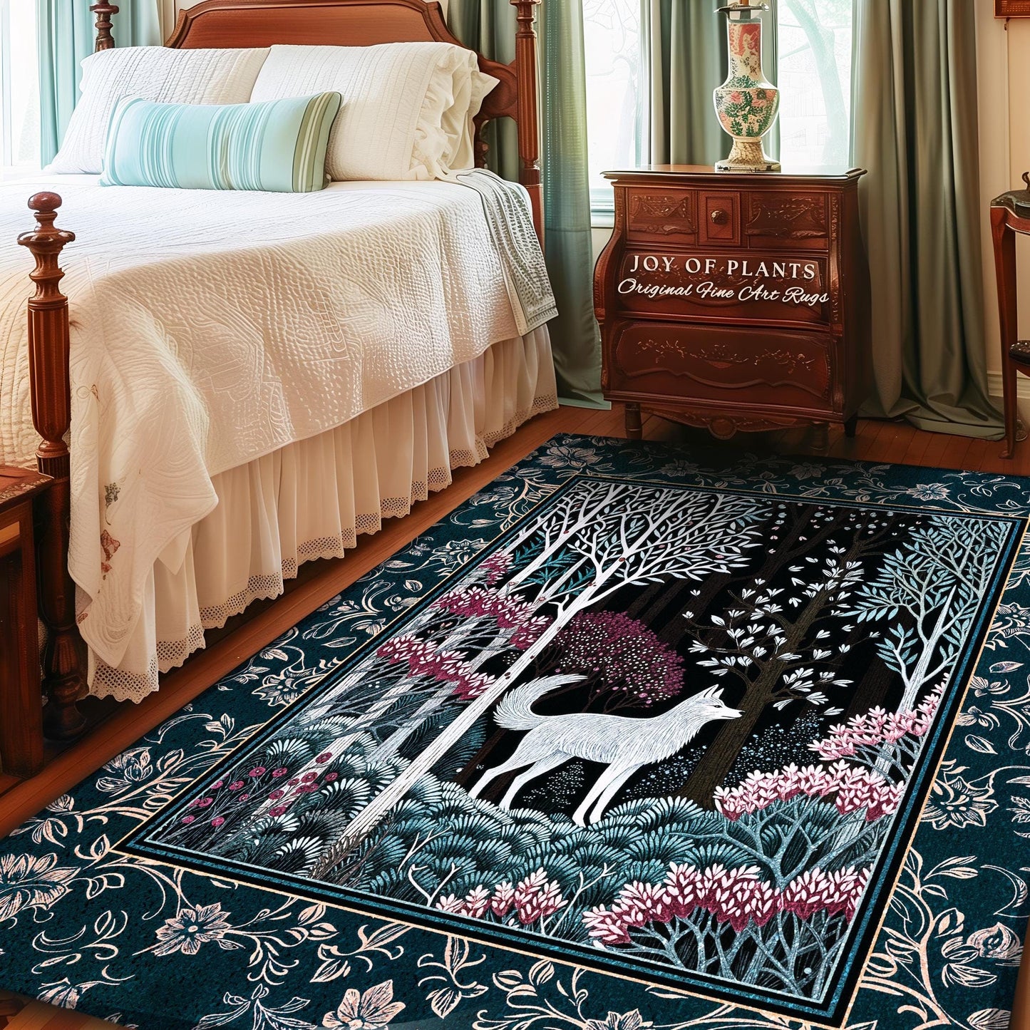 Storybook Folklore Boho Woven Wall Tapestry | Pastel Aesthetic Playful Nursery Wall Art Whimsical Botanical Nursery Scandinavian Folklore |