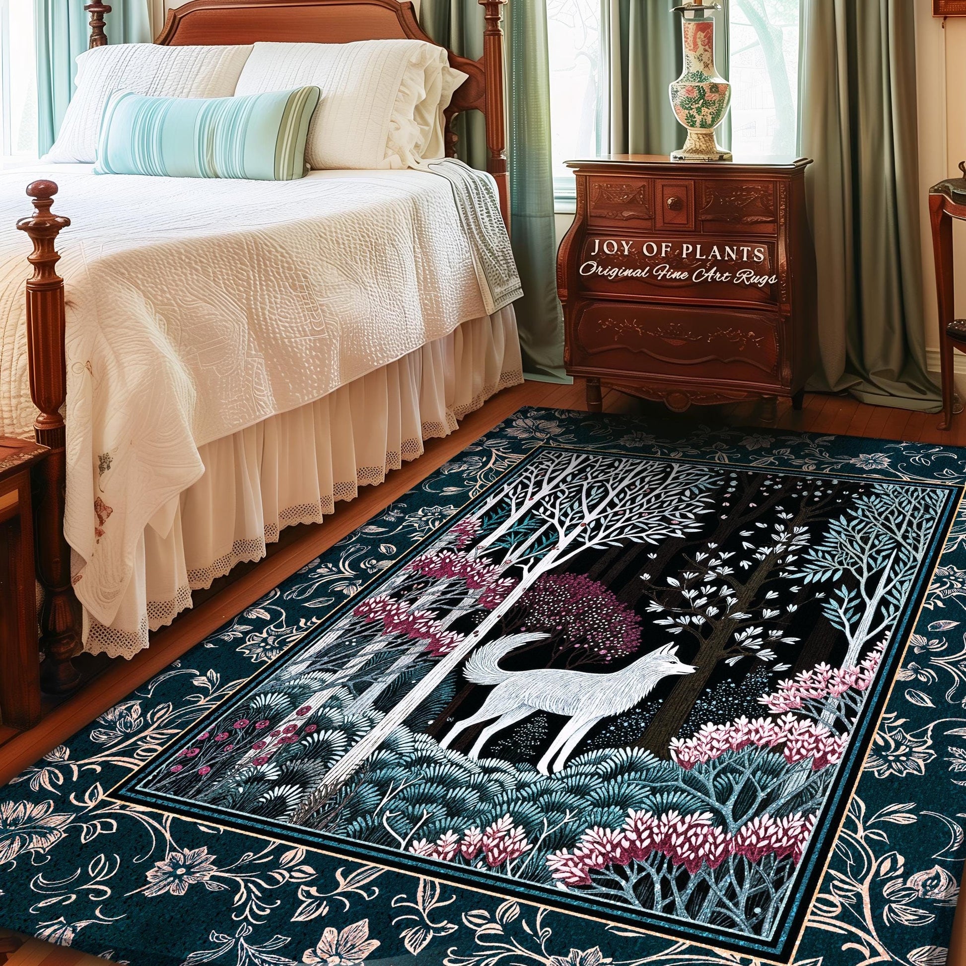 Storybook Folklore Boho Woven Wall Tapestry | Pastel Aesthetic Playful Nursery Wall Art Whimsical Botanical Nursery Scandinavian Folklore |