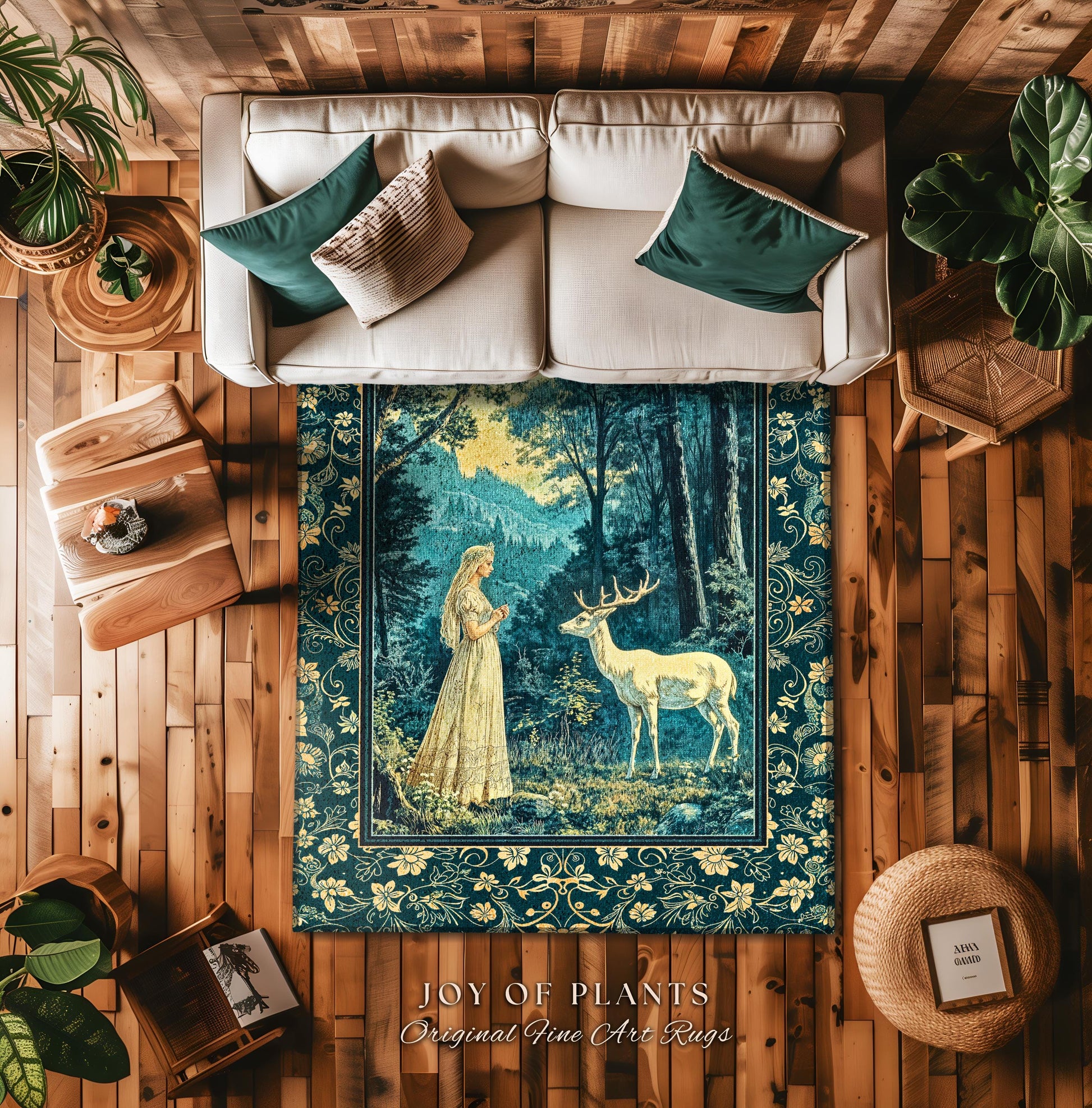 Mountain Goddess Ethereal Area Rug | Woodland Folklore Nature Inspired Elegant Nature Accent Rug Fantasy Cottagecore Medieval Style Home |