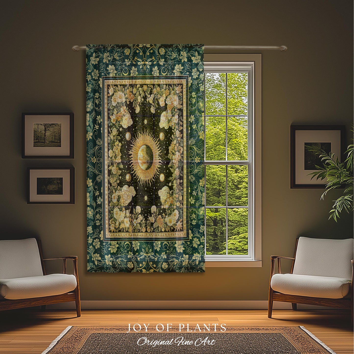 Sun and Moon Bohemian Curtains | Moody Skies Astrology Drapes Vintage Celestial Cozy Bedroom Astrology Tapestry Dark Cottagecore Bohemian |