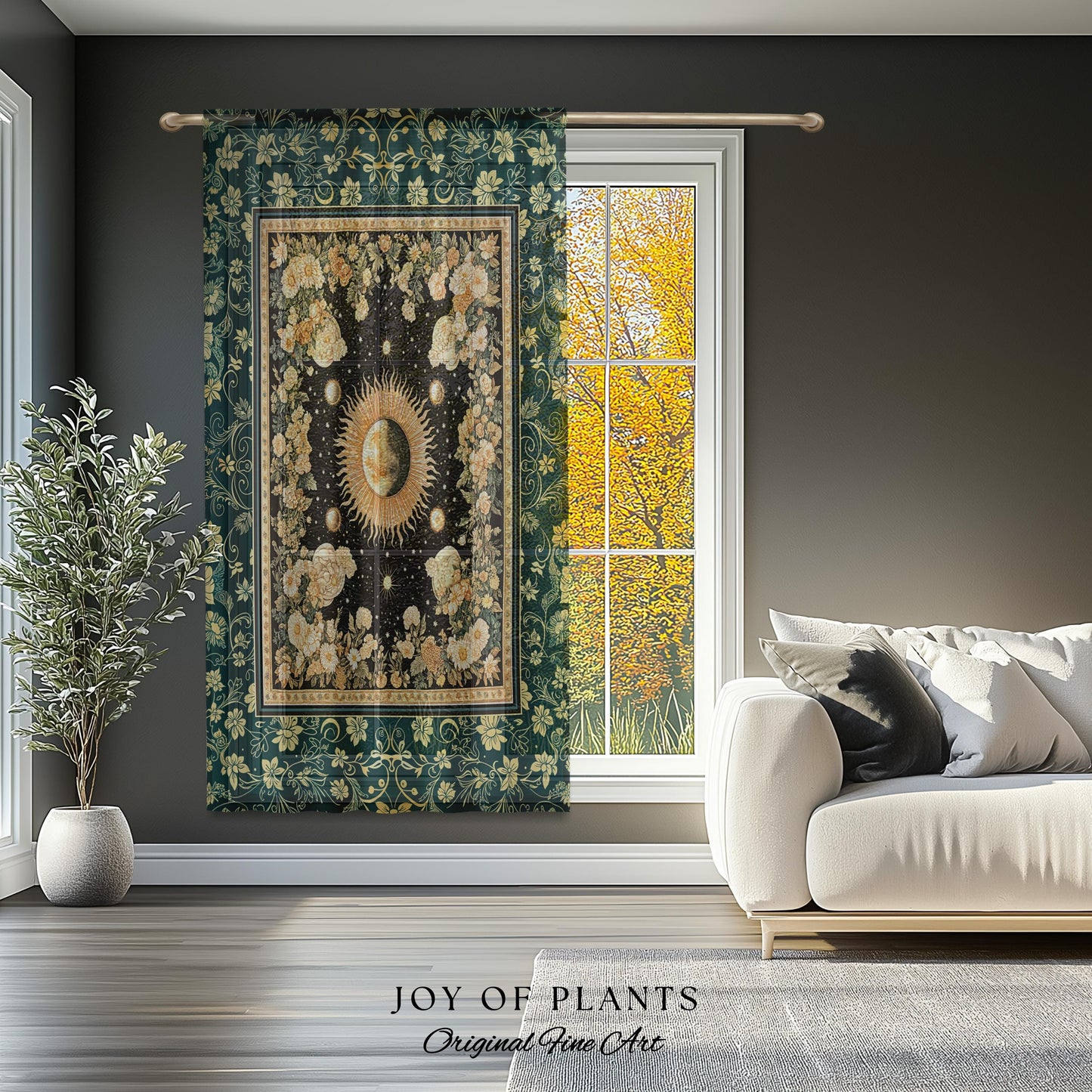 Sun and Moon Bohemian Curtains | Moody Skies Astrology Drapes Vintage Celestial Cozy Bedroom Astrology Tapestry Dark Cottagecore Bohemian |