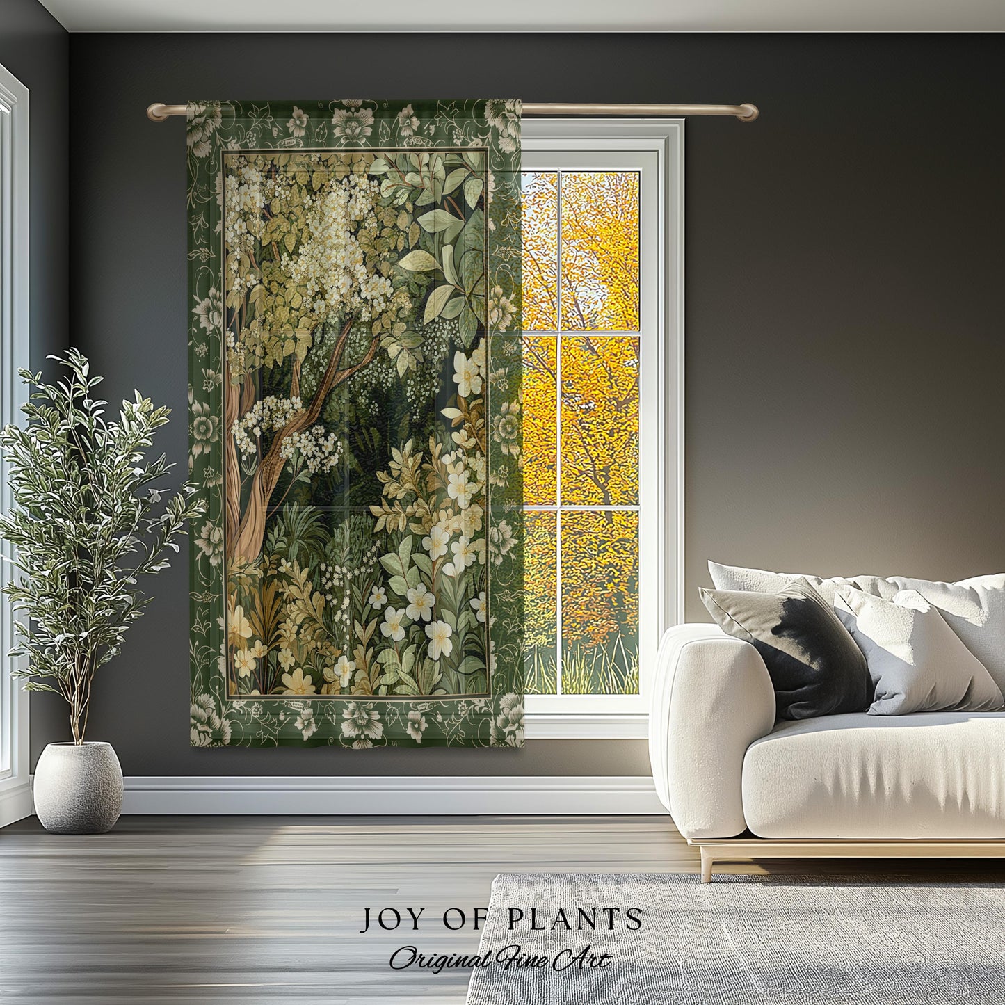 Soft Aesthetics Folklore Forest Curtain Fairy Inspired Bedroom | Cozy Cottagecore Ethereal Nature Aesthetic Sage Green Drapes Indie Decor