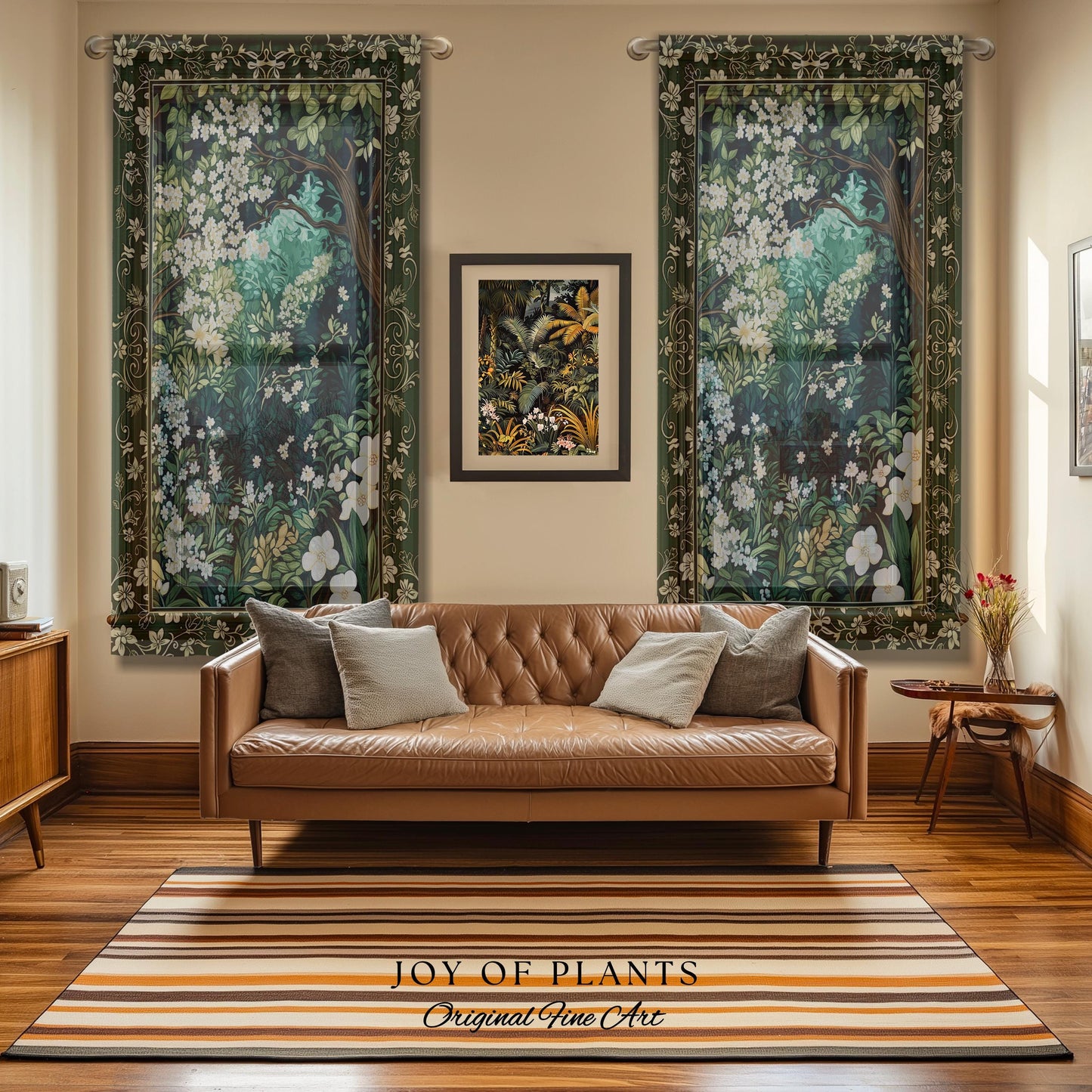 Botanical Aesthetic Forest Curtain Dark Cottagecore Folklore Inspired Decor | Ethereal Aesthetic Fairycore Mystical Woodland Drapes Bohemian