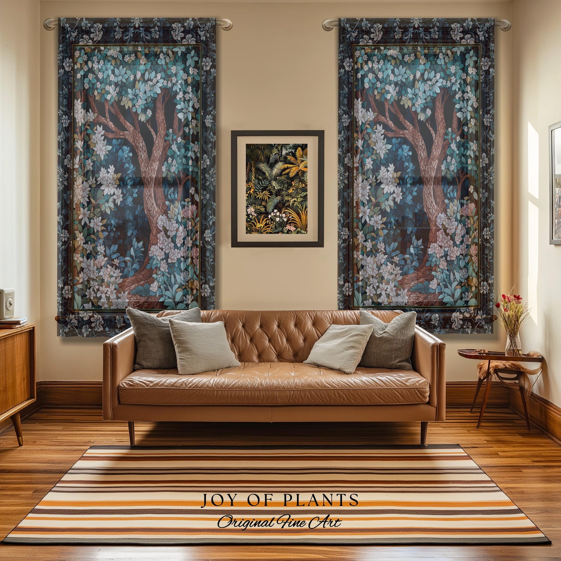 Bohemian Tree Curtain Magical Aesthetic Folklore Forest Ethereal Bedroom | Nature Inspired Woodland Magic Wildflower Drapes Fairycore Decor