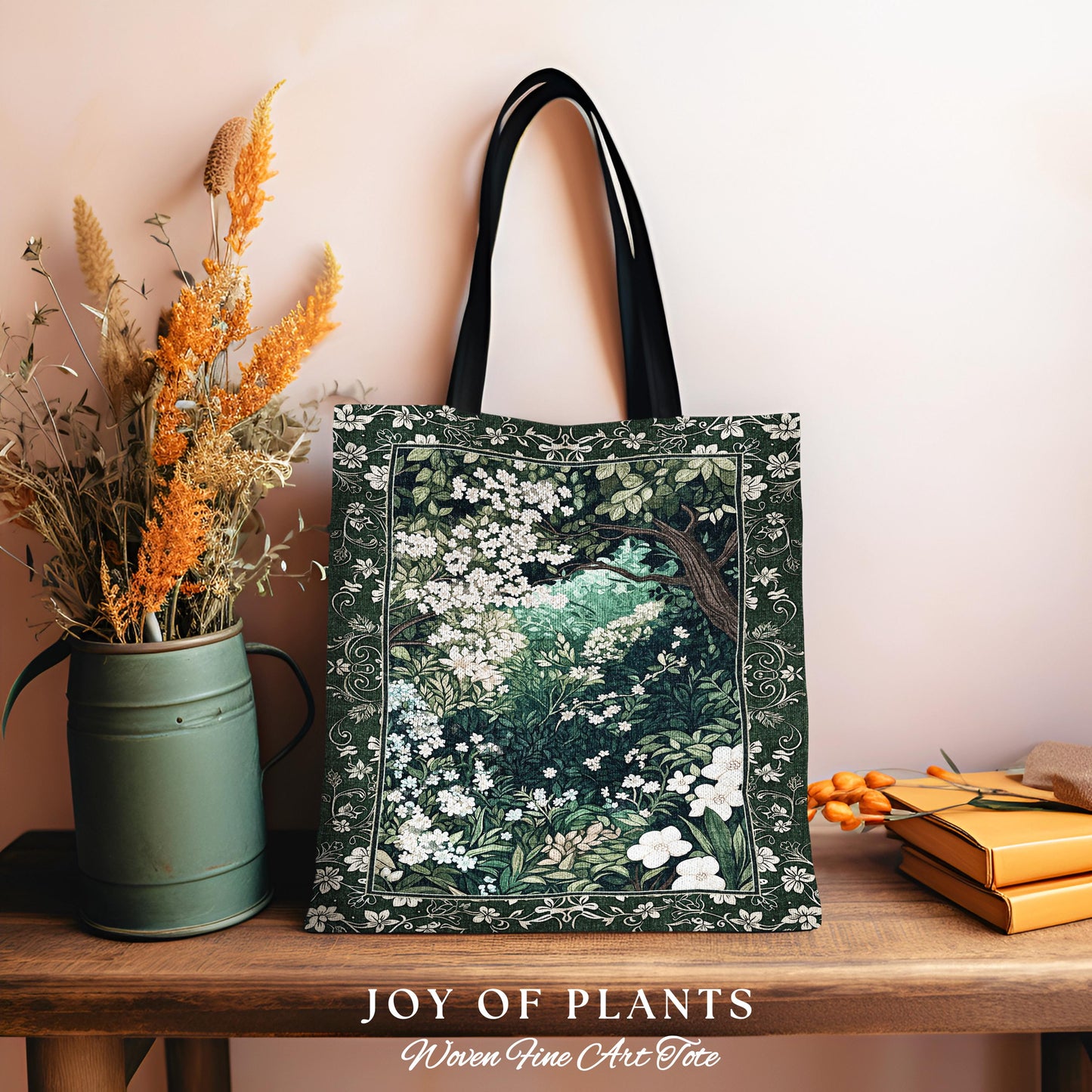 Botanical Aesthetic Forest Tapestry Bag Dark Cottagecore Folklore Inspired Style | Ethereal Aesthetic Fairycore Mystical Woodland Tote |