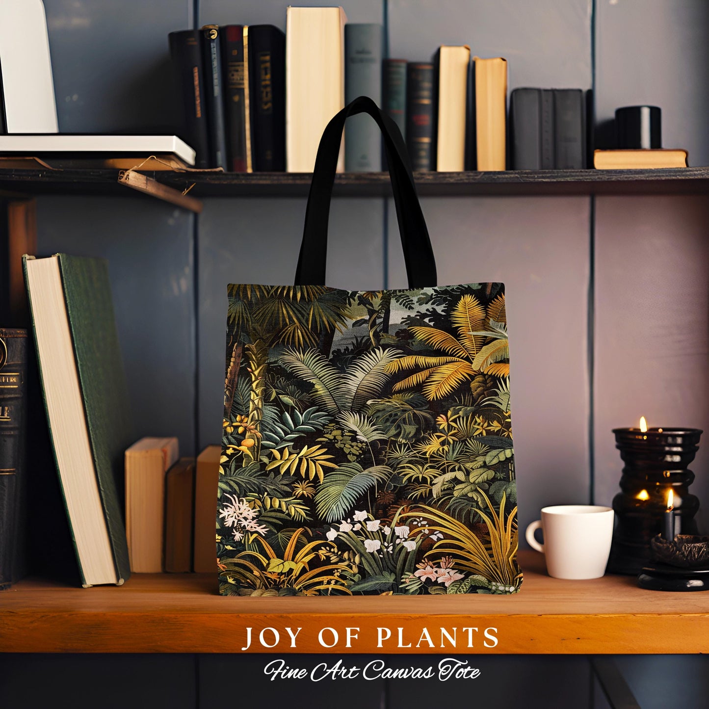Earthy Colors Tropical Leaves Tapestry Bag | Jungle Aesthetic Style Whimsical Botanical Accessory Forest House Plant Woven Tote Ethereal |