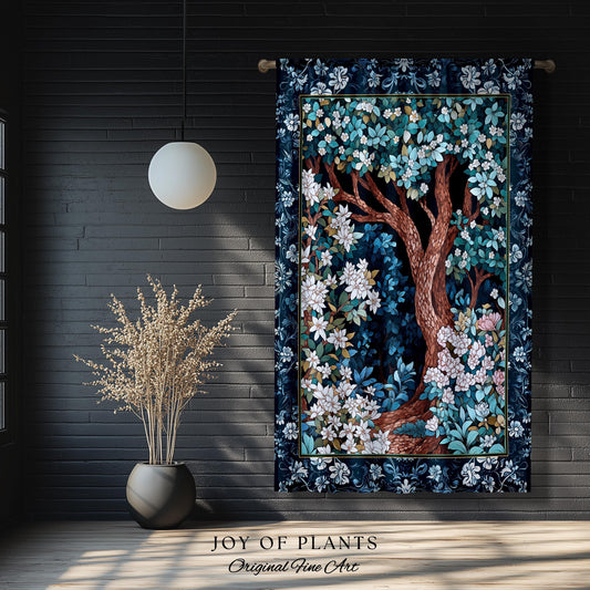 Bohemian Tree Curtain Magical Aesthetic Folklore Forest Ethereal Bedroom | Nature Inspired Woodland Magic Wildflower Drapes Fairycore Decor