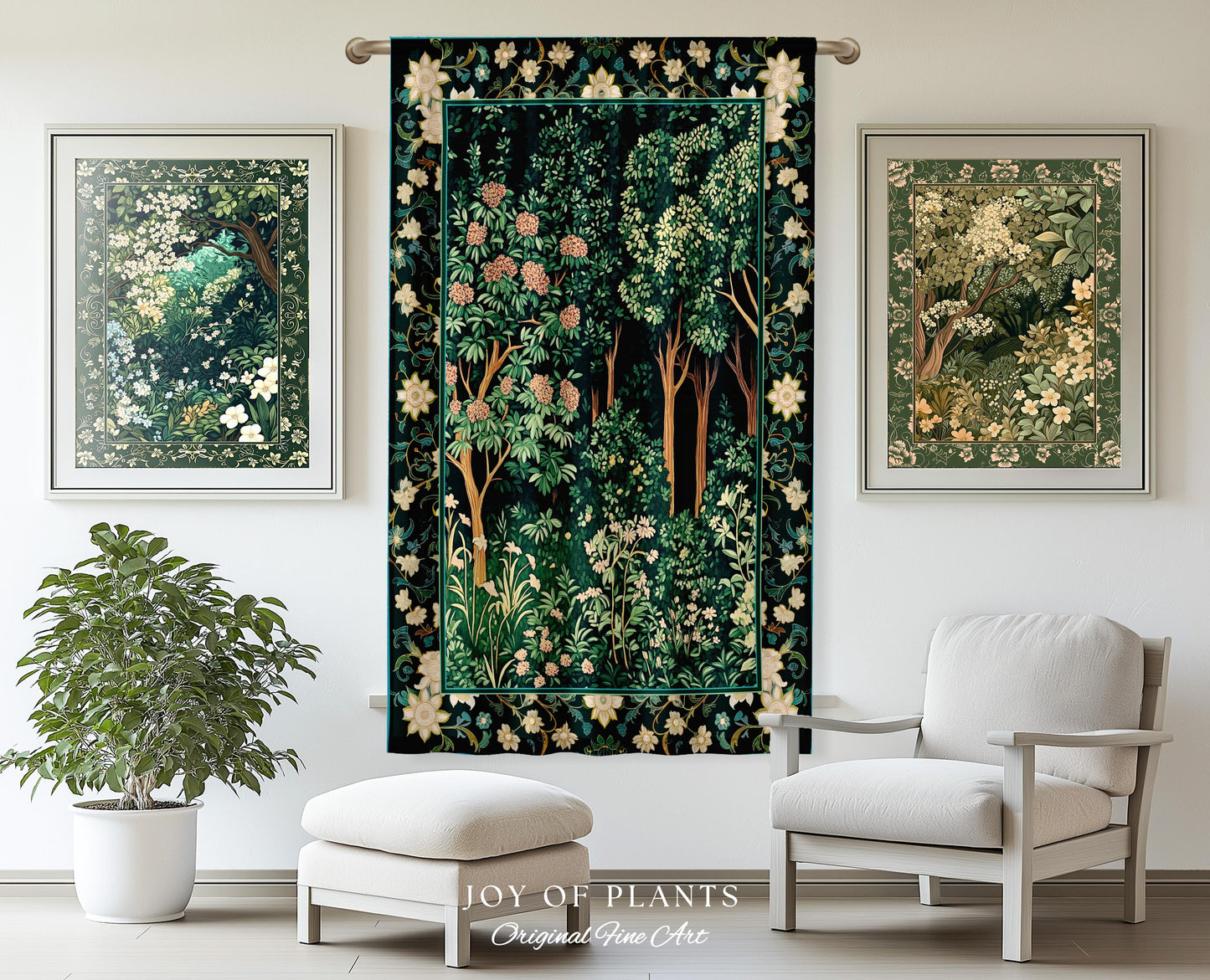 Dark Woodland Whimsical Forest Curtain Whimsigothic Folklore Inspired Decor | Ethereal Academia Aesthetic Fairycore Drapes Bedroom Accent |