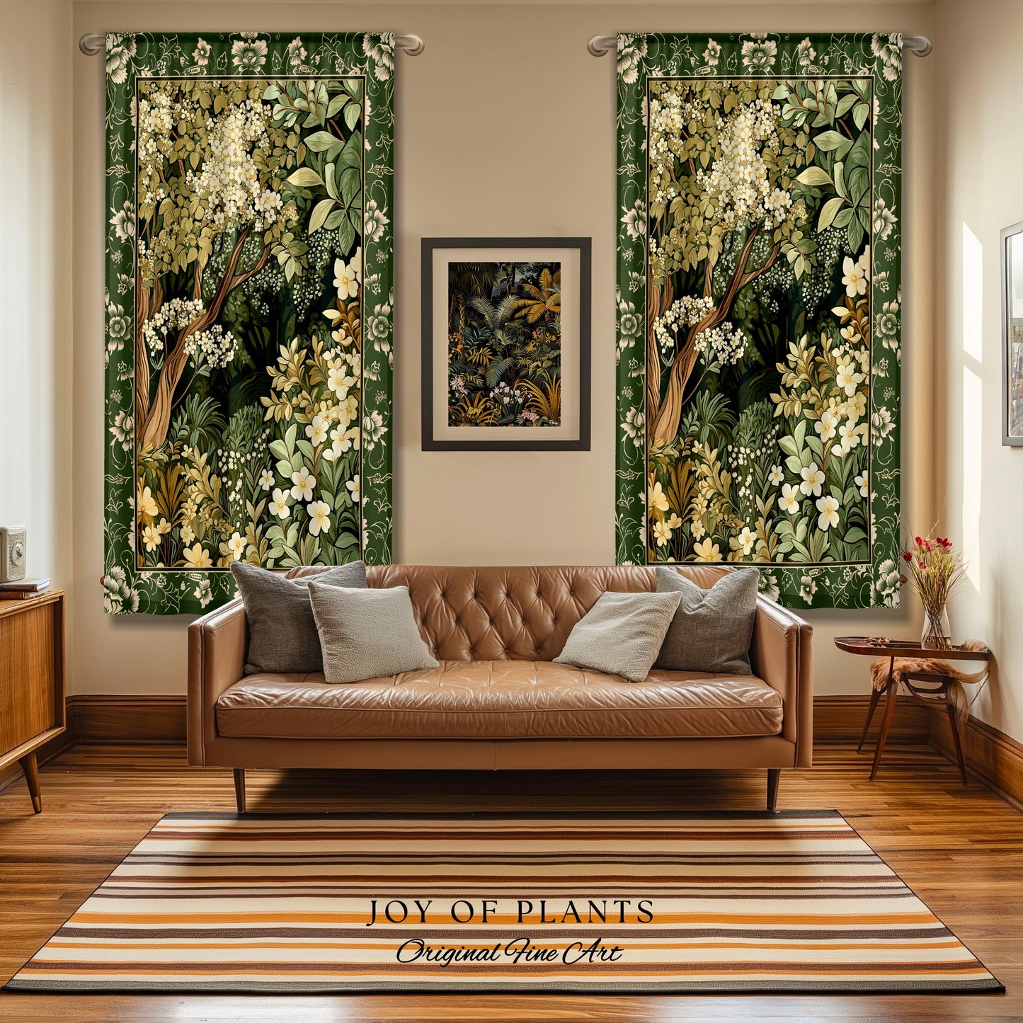 Soft Aesthetics Folklore Forest Curtain Fairy Inspired Bedroom | Cozy Cottagecore Ethereal Nature Aesthetic Sage Green Drapes Indie Decor