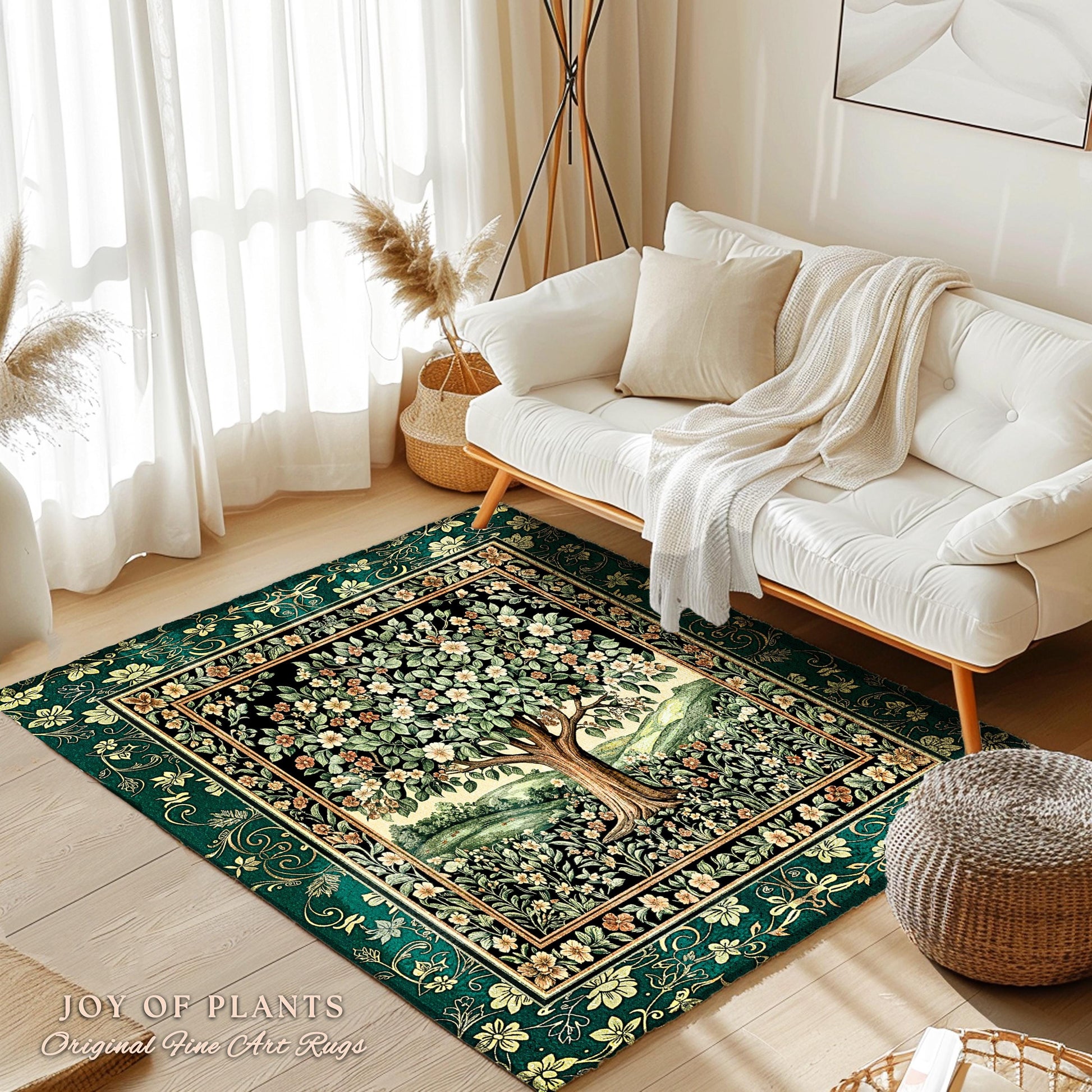 Fairytale Garden Timeless Accent Rug | Storybook Botanical Medieval Rustic Legacy Folklore Romantic Cottage Inspired Cozy Earthy Aesthetic |