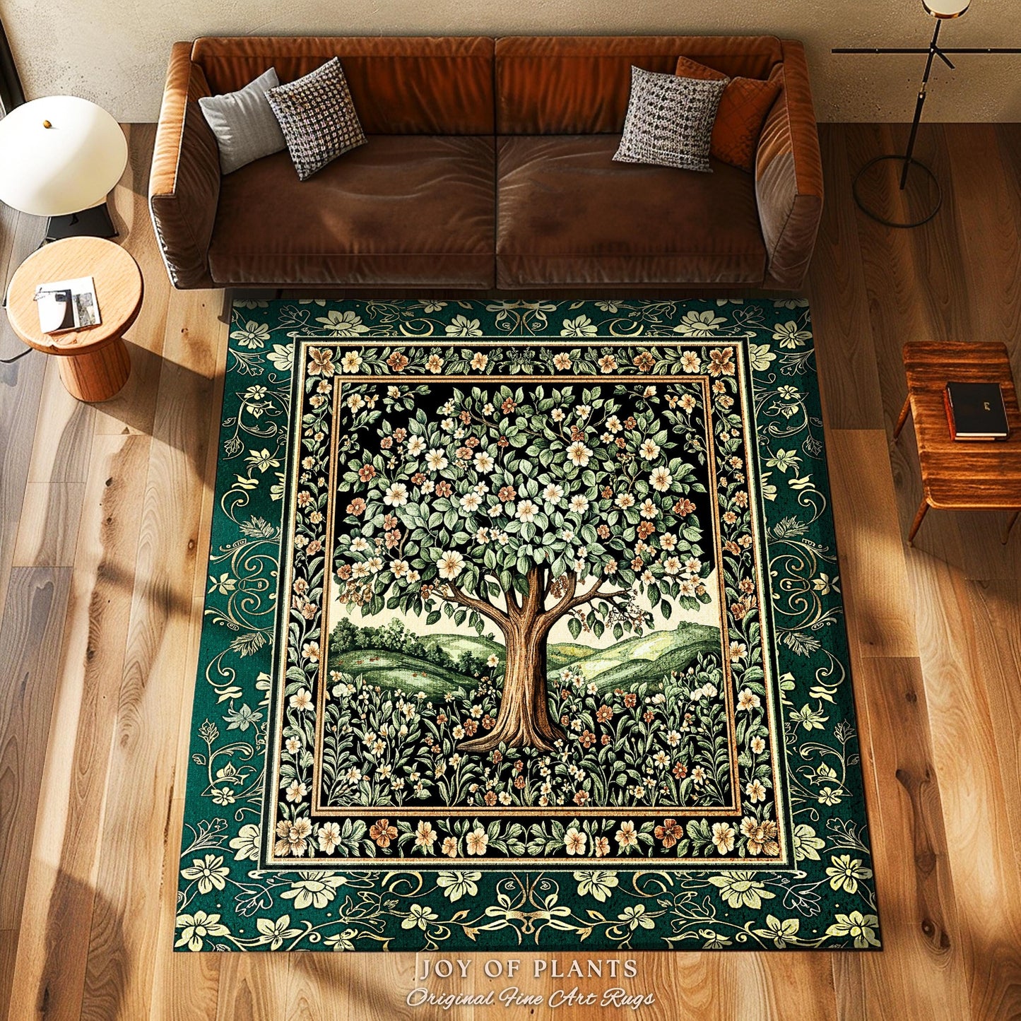 Fairytale Garden Timeless Accent Rug | Storybook Botanical Medieval Rustic Legacy Folklore Romantic Cottage Inspired Cozy Earthy Aesthetic |