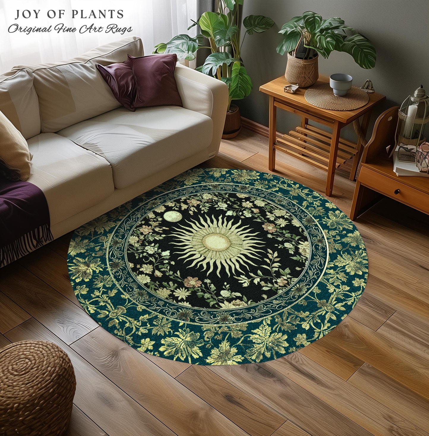 Witchy Celestial Sun Accent Rug | Magical Mystical Cozy Bedroom Decor Astrology Ethereal Spiritual Golden Sun Dark Academia Maximalist |