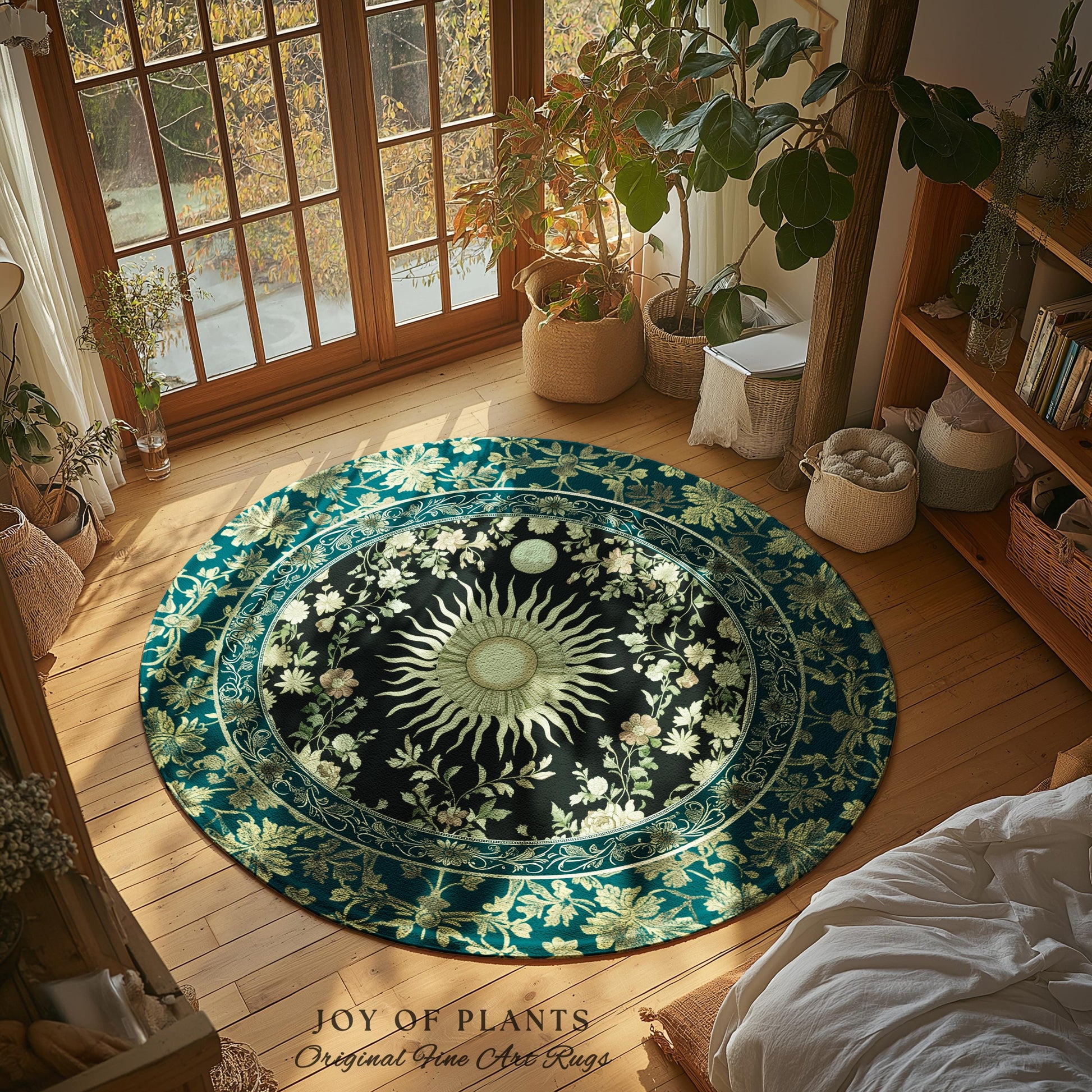 Witchy Celestial Sun Accent Rug | Magical Mystical Cozy Bedroom Decor Astrology Ethereal Spiritual Golden Sun Dark Academia Maximalist |