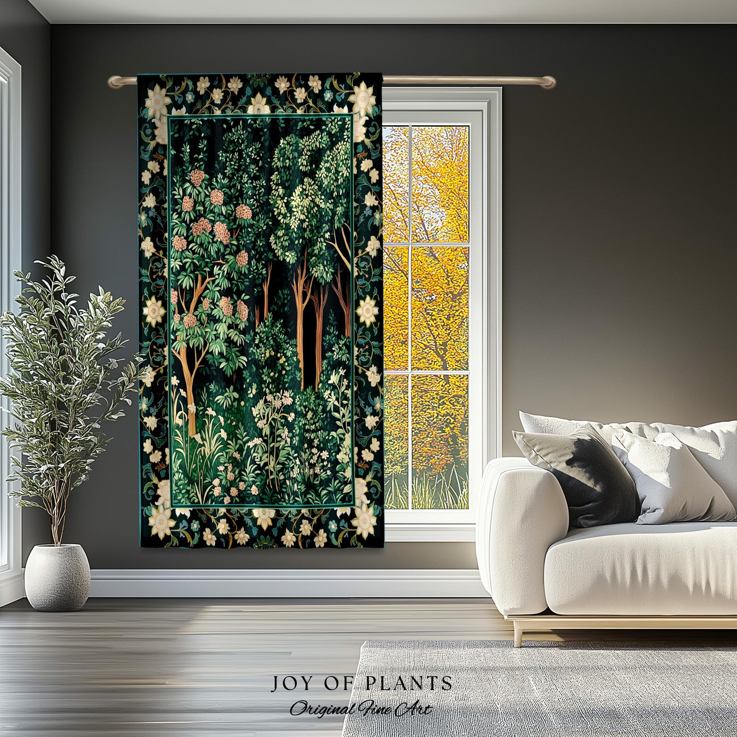 Dark Woodland Whimsical Forest Curtain Whimsigothic Folklore Inspired Decor | Ethereal Academia Aesthetic Fairycore Drapes Bedroom Accent |