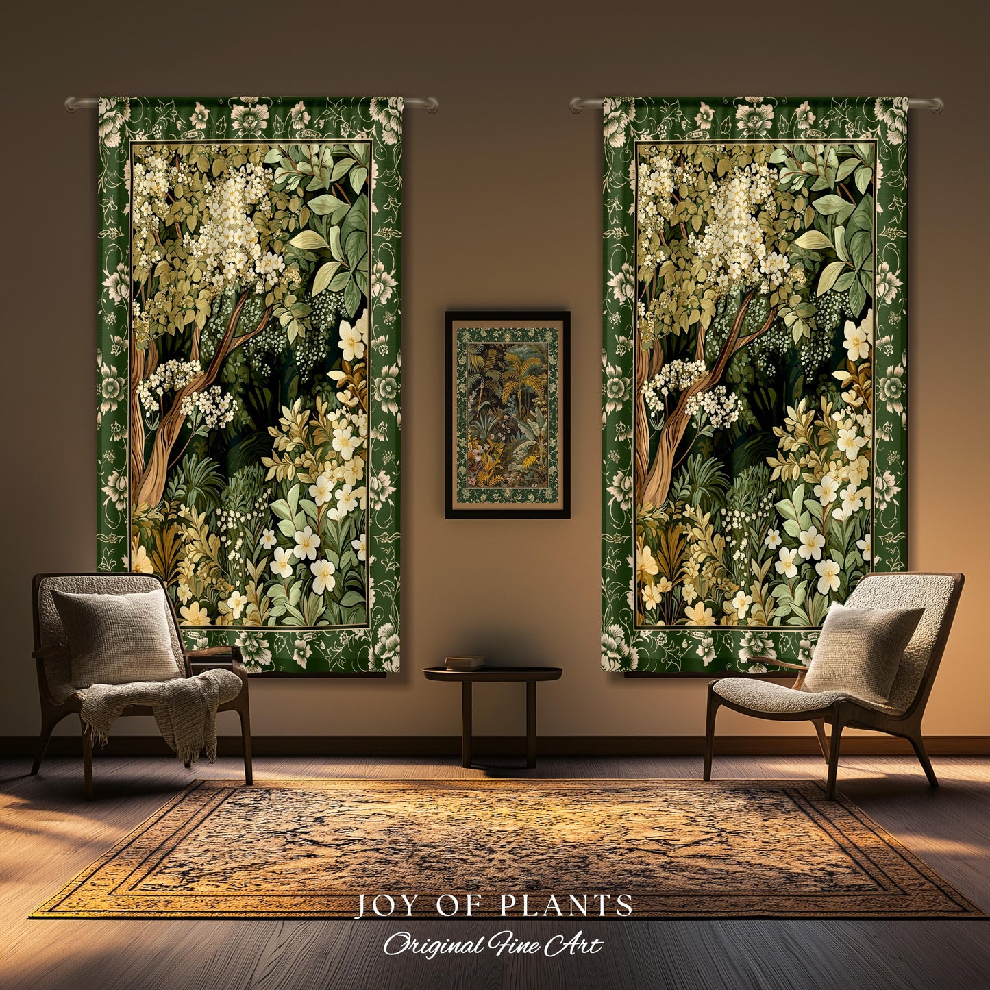 Soft Aesthetics Folklore Forest Curtain Fairy Inspired Bedroom | Cozy Cottagecore Ethereal Nature Aesthetic Sage Green Drapes Indie Decor