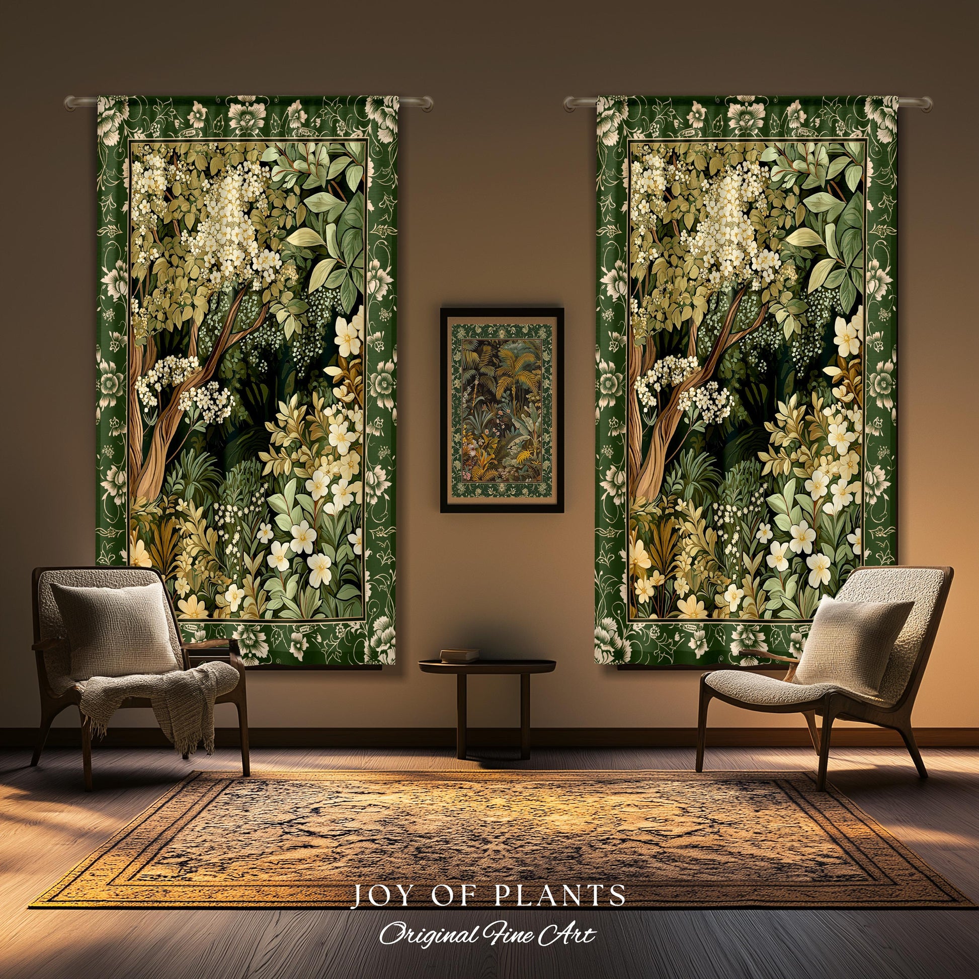 Soft Aesthetics Folklore Forest Curtain Fairy Inspired Bedroom | Cozy Cottagecore Ethereal Nature Aesthetic Sage Green Drapes Indie Decor