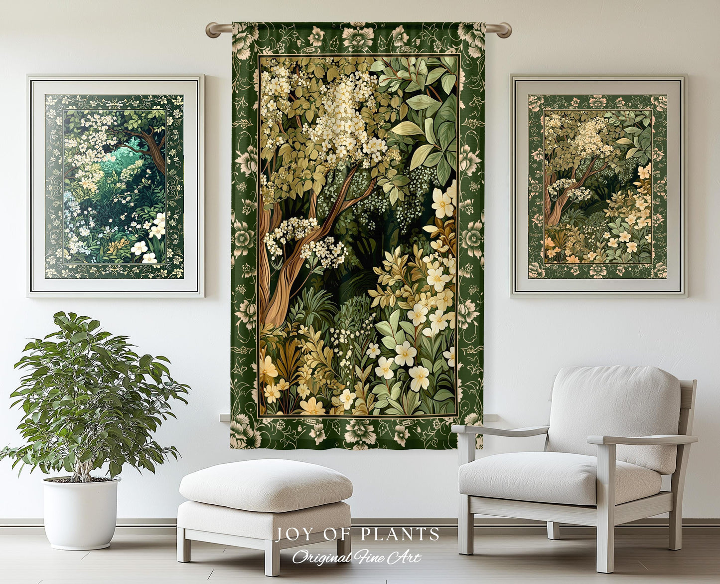 Soft Aesthetics Folklore Forest Curtain Fairy Inspired Bedroom | Cozy Cottagecore Ethereal Nature Aesthetic Sage Green Drapes Indie Decor