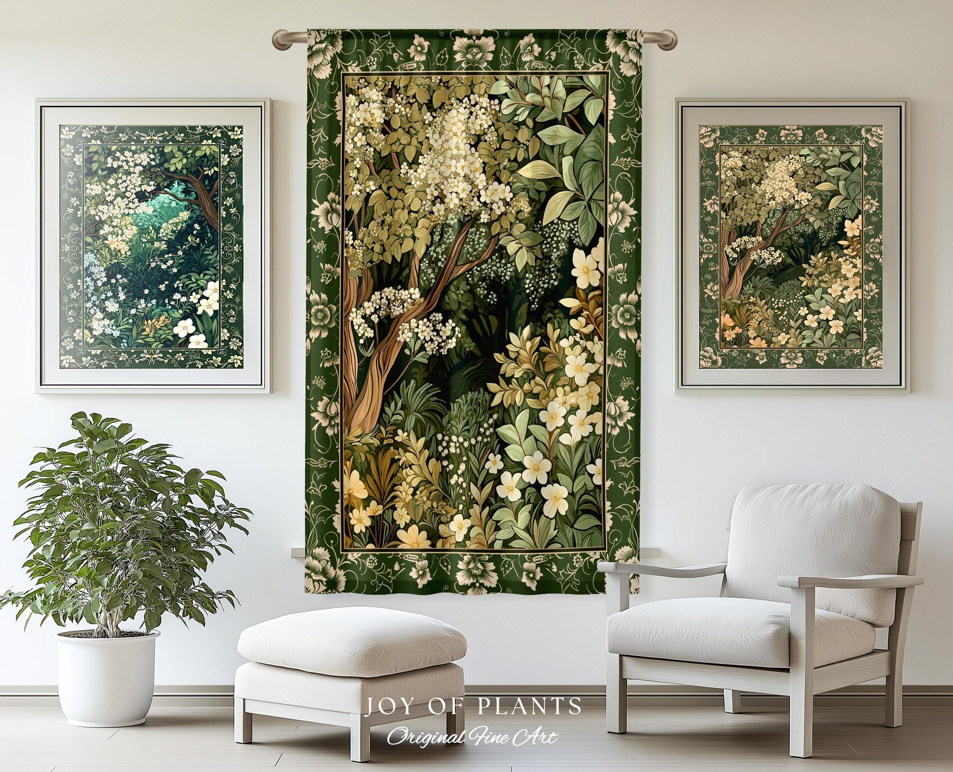 Soft Aesthetics Folklore Forest Curtain Fairy Inspired Bedroom | Cozy Cottagecore Ethereal Nature Aesthetic Sage Green Drapes Indie Decor