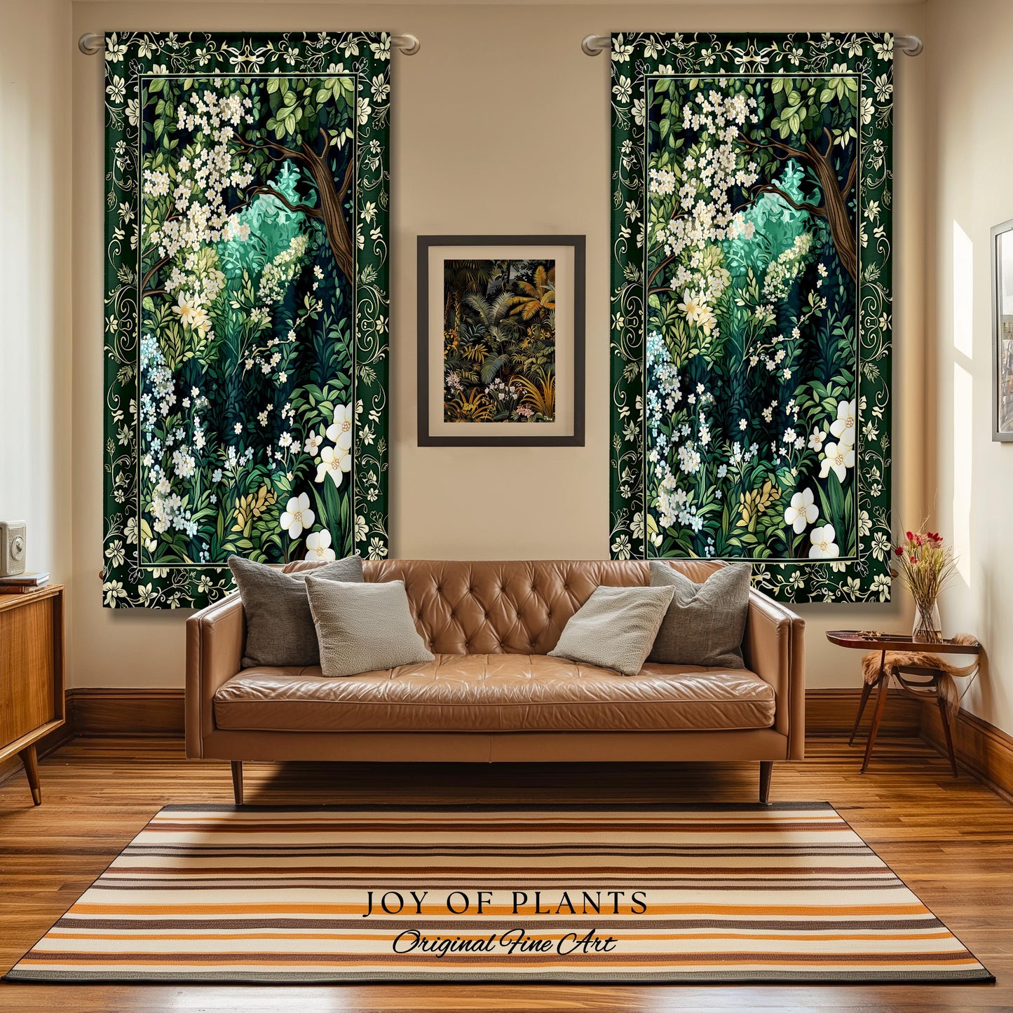 Botanical Aesthetic Forest Curtain Dark Cottagecore Folklore Inspired Decor | Ethereal Aesthetic Fairycore Mystical Woodland Drapes Bohemian