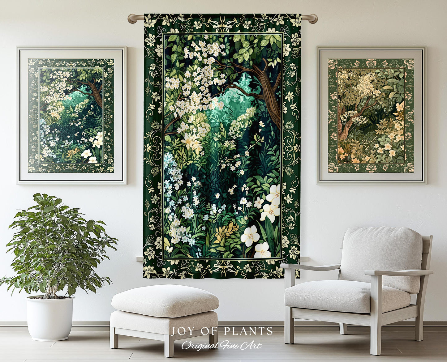 Botanical Aesthetic Forest Curtain Dark Cottagecore Folklore Inspired Decor | Ethereal Aesthetic Fairycore Mystical Woodland Drapes Bohemian