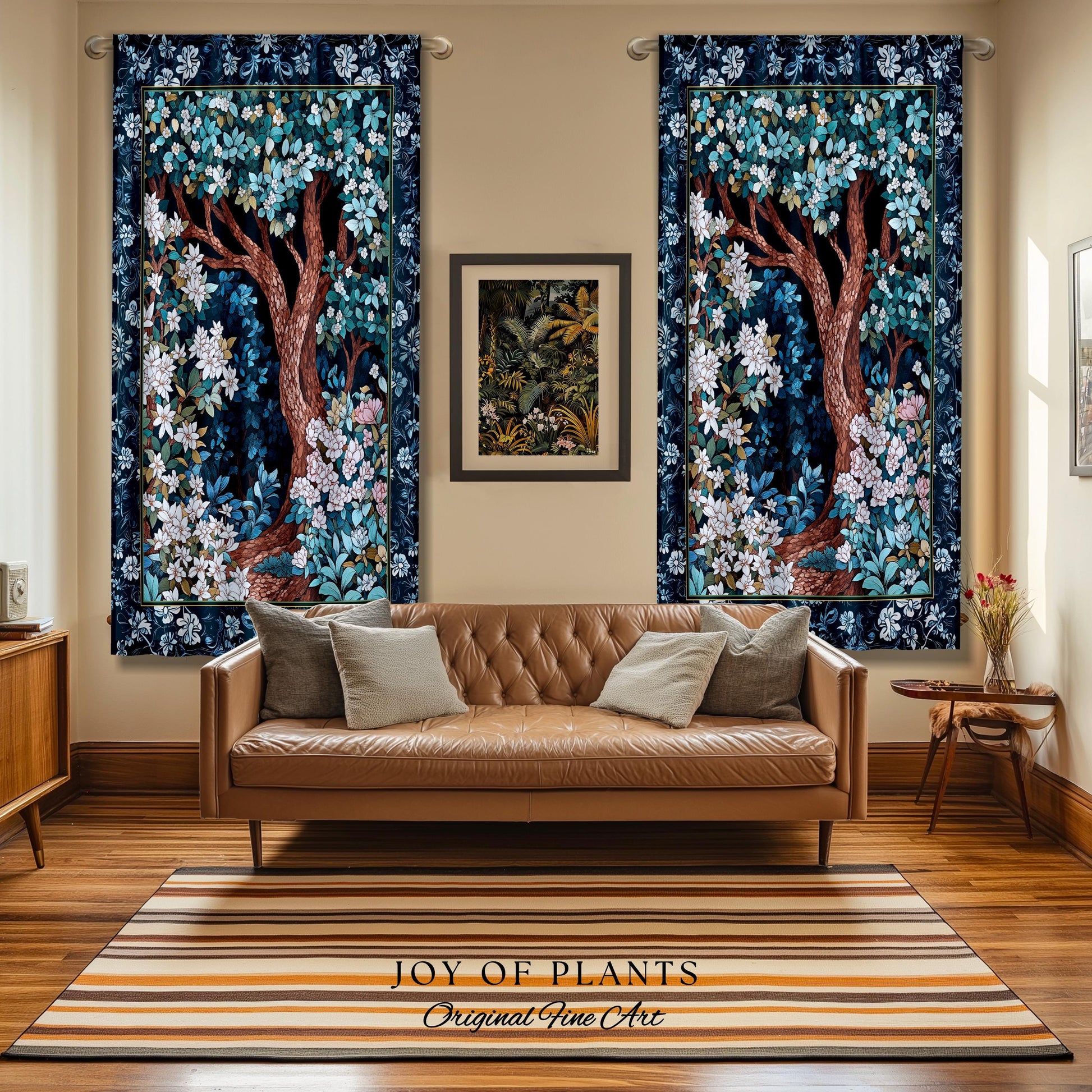 Bohemian Tree Curtain Magical Aesthetic Folklore Forest Ethereal Bedroom | Nature Inspired Woodland Magic Wildflower Drapes Fairycore Decor