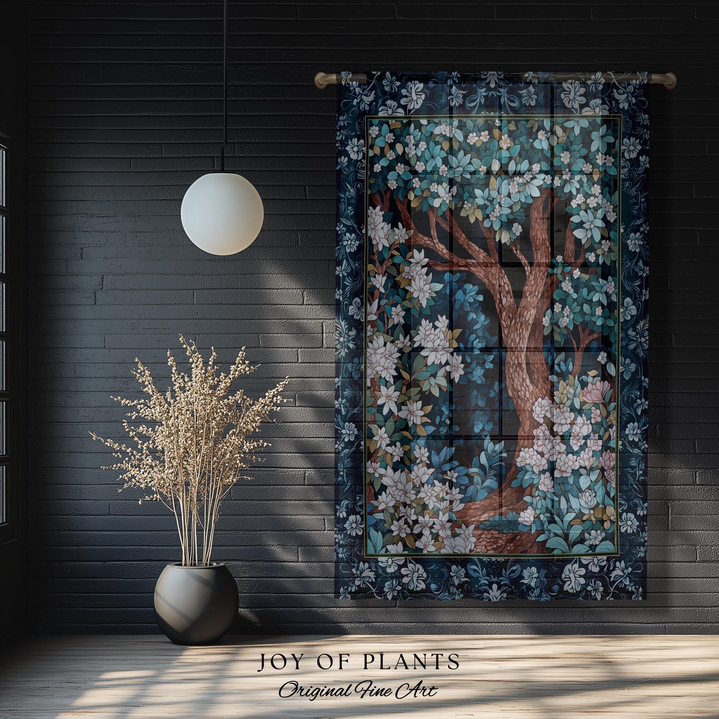 Bohemian Tree Curtain Magical Aesthetic Folklore Forest Ethereal Bedroom | Nature Inspired Woodland Magic Wildflower Drapes Fairycore Decor