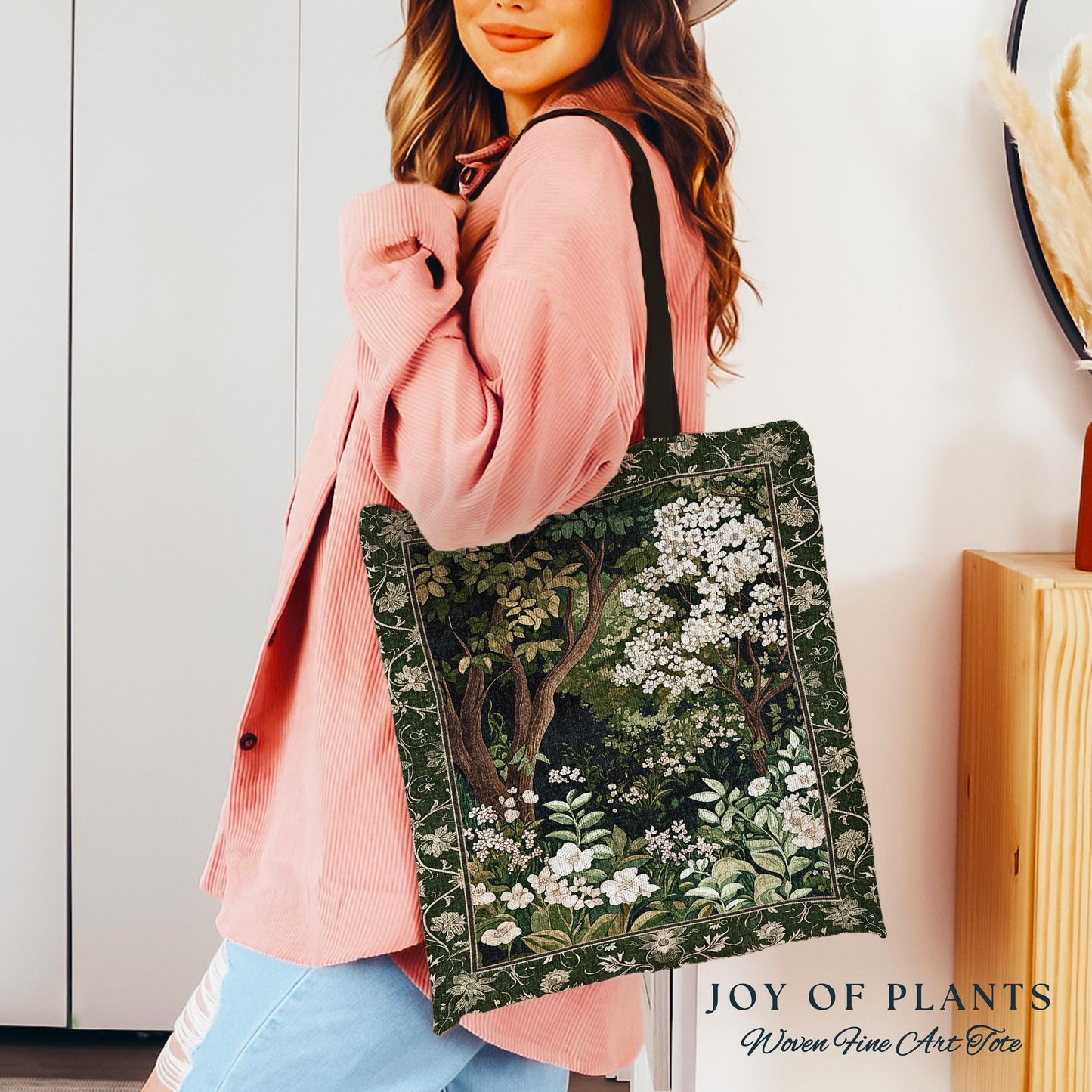 Wildflower Meadow Botanical Tapestry Bag Fairy Inspired Style Cottagecore Folklore Tote Bag Ethereal Aesthetic Bohemian Fairycore Accessory