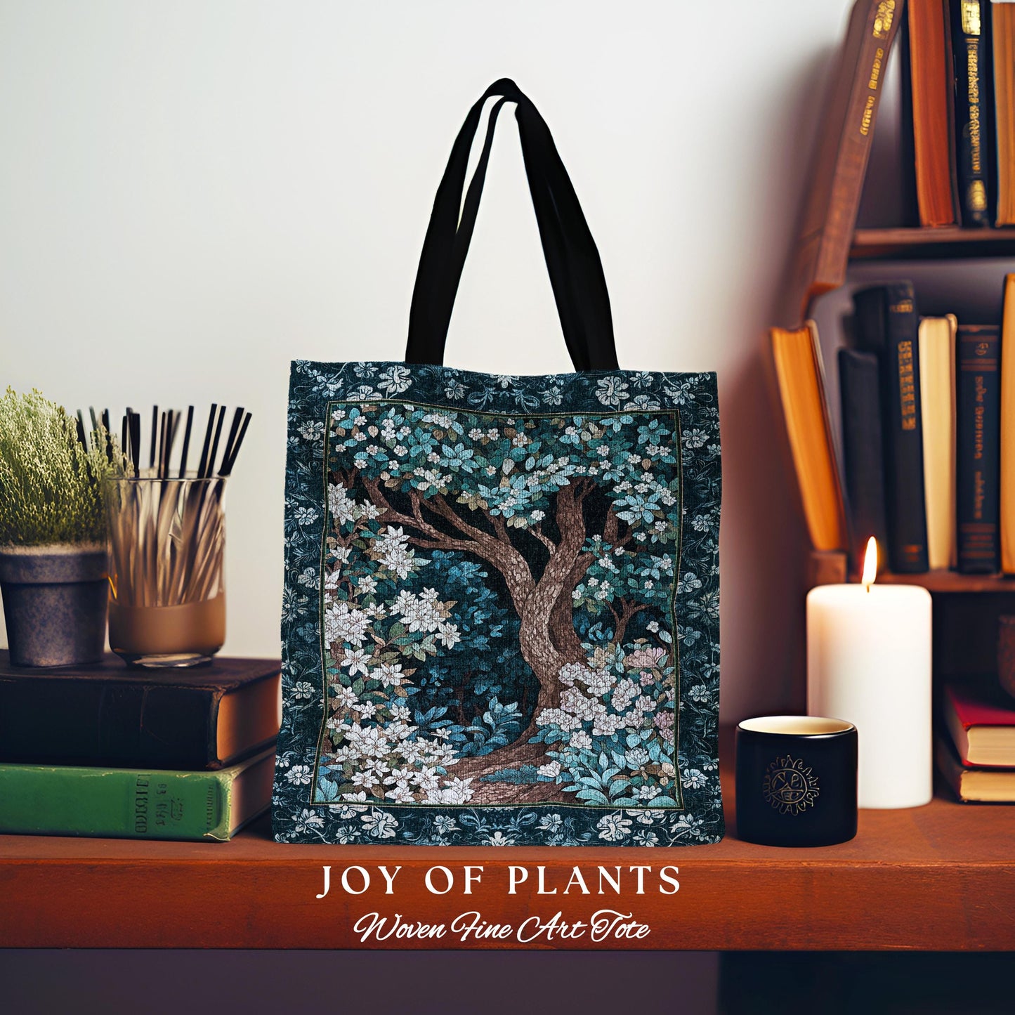 Bohemian Tree Tapestry Tote Magical Aesthetic Folklore Forest Ethereal Style | Nature Inspired Woodland Magic Wildflower Fairycore Bag |