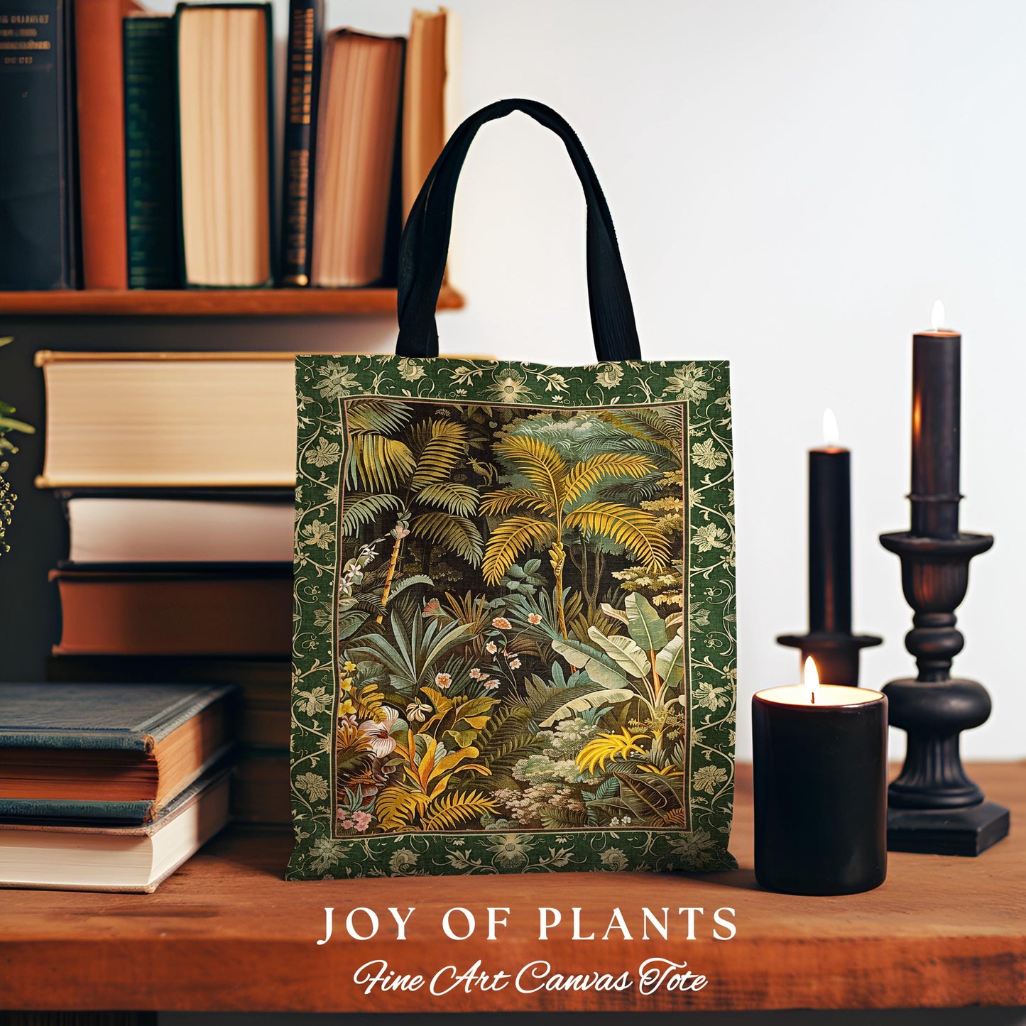 Maximalist Botanical Jungle Tote Bag | Exotic Leaf Tropical Nature Theme Accessory Vintage Elegance Woven Tapestry Bag Forest Aesthetic |