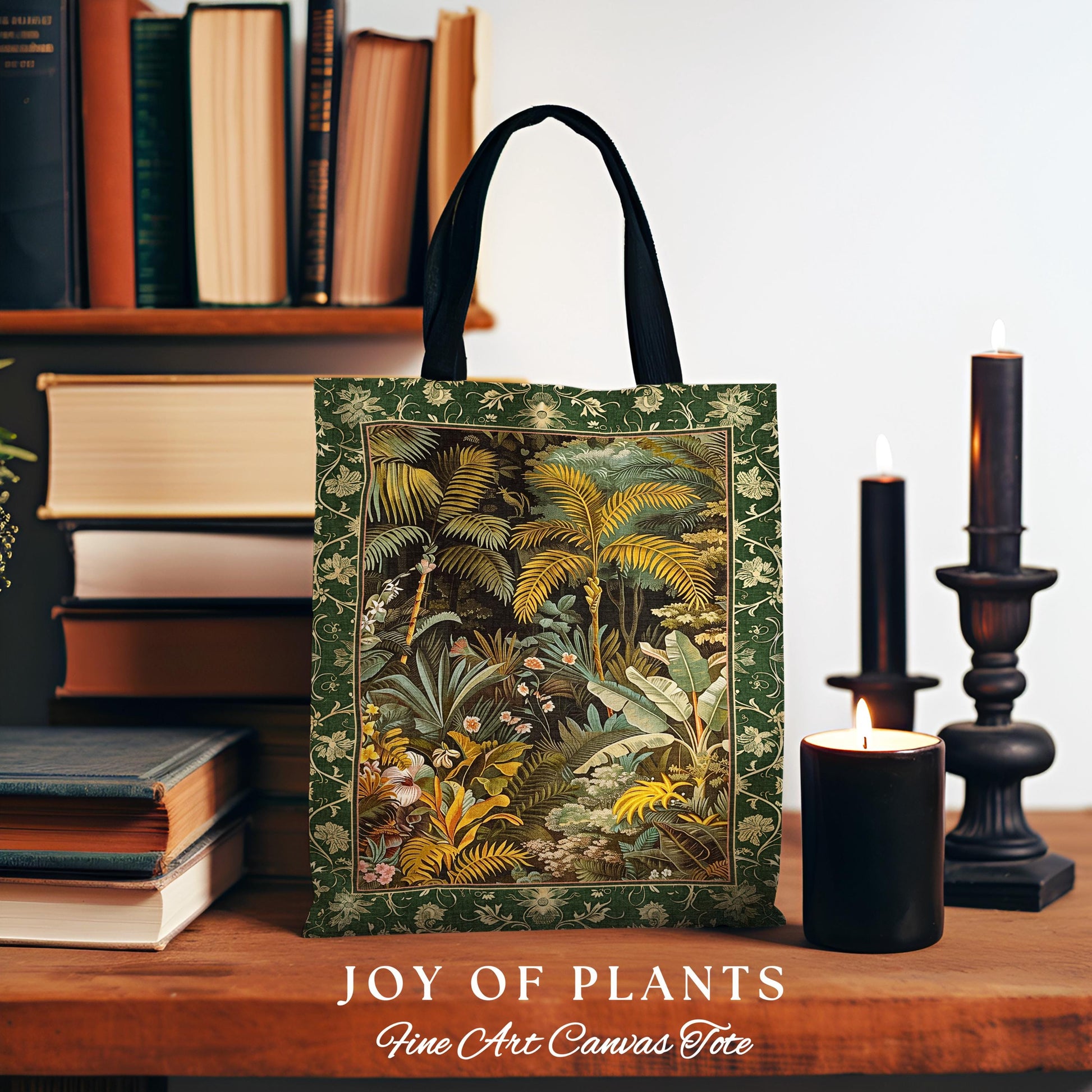 Maximalist Botanical Jungle Tote Bag | Exotic Leaf Tropical Nature Theme Accessory Vintage Elegance Woven Tapestry Bag Forest Aesthetic |