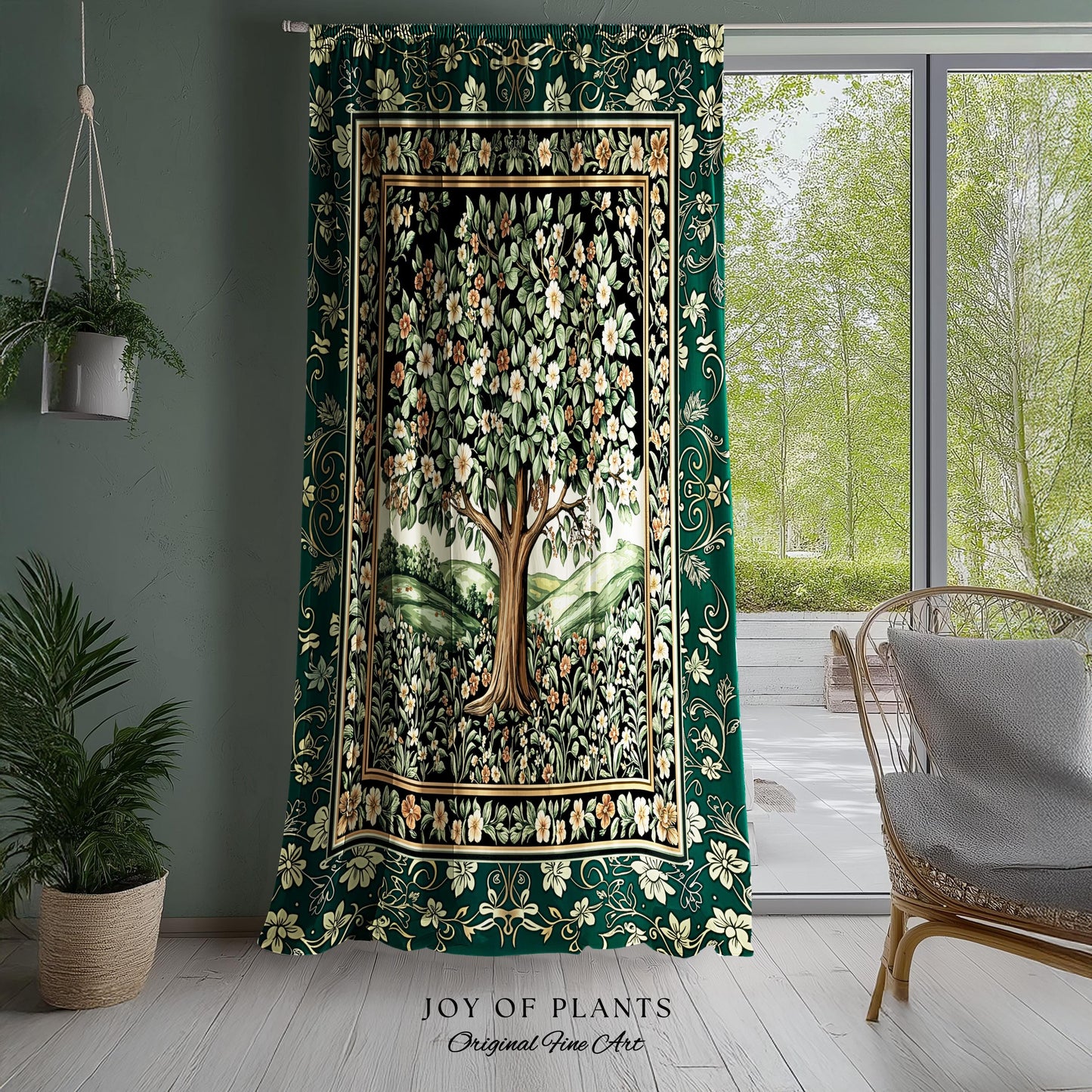 Fairytale Garden Timeless Curtains | Storybook Botanical Medieval Rustic Legacy Folklore Romantic Cottage Inspired Earthy Aesthetic Drapes |