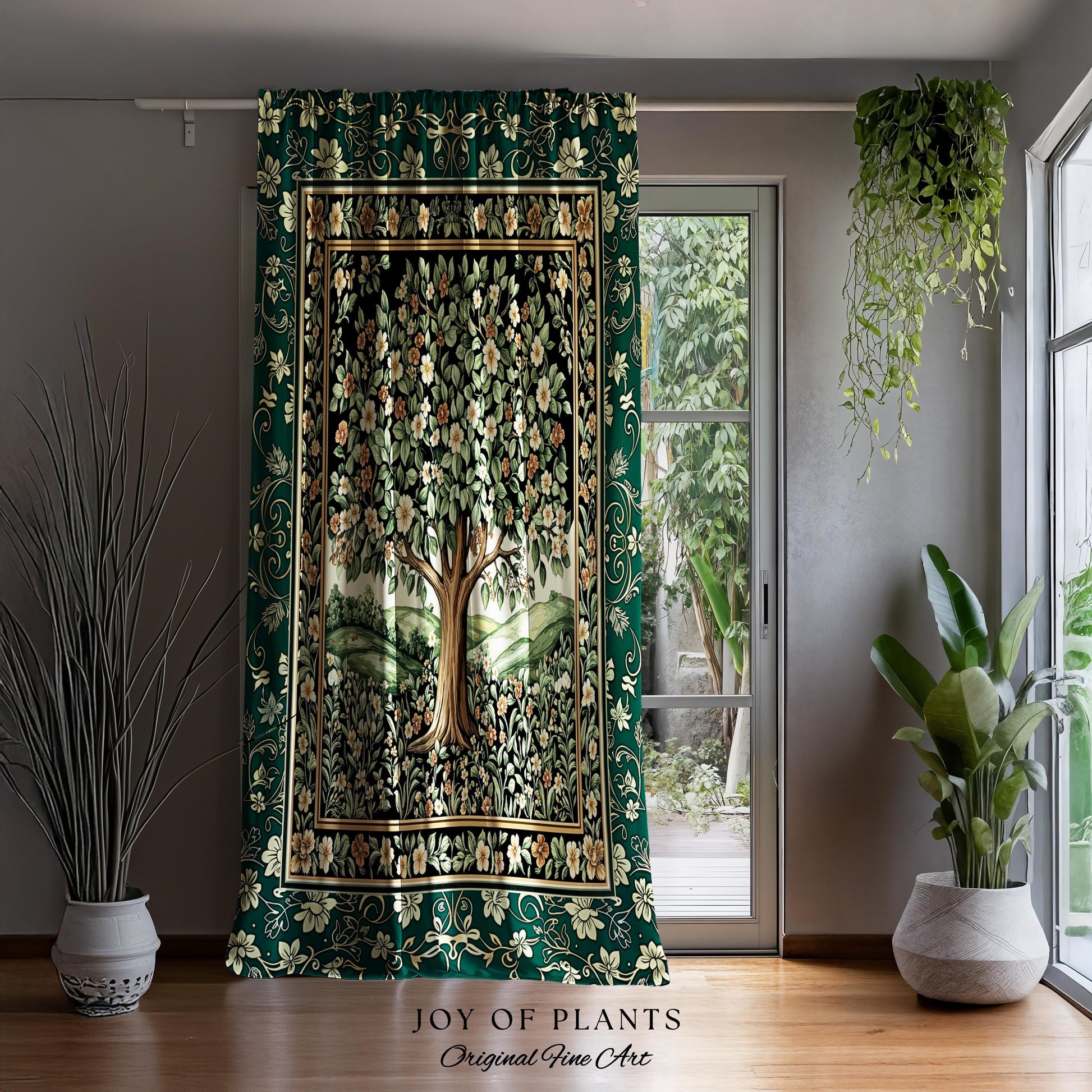 Fairytale Garden Timeless Curtains | Storybook Botanical Medieval Rustic Legacy Folklore Romantic Cottage Inspired Earthy Aesthetic Drapes |
