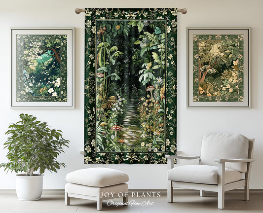 Soft Green Woodland Curtain for Bedroom | Fairycore Woodland Nature Lover Book Nook Cozy Earthy Decor Jungle Whimsical Aesthetic Drapes |