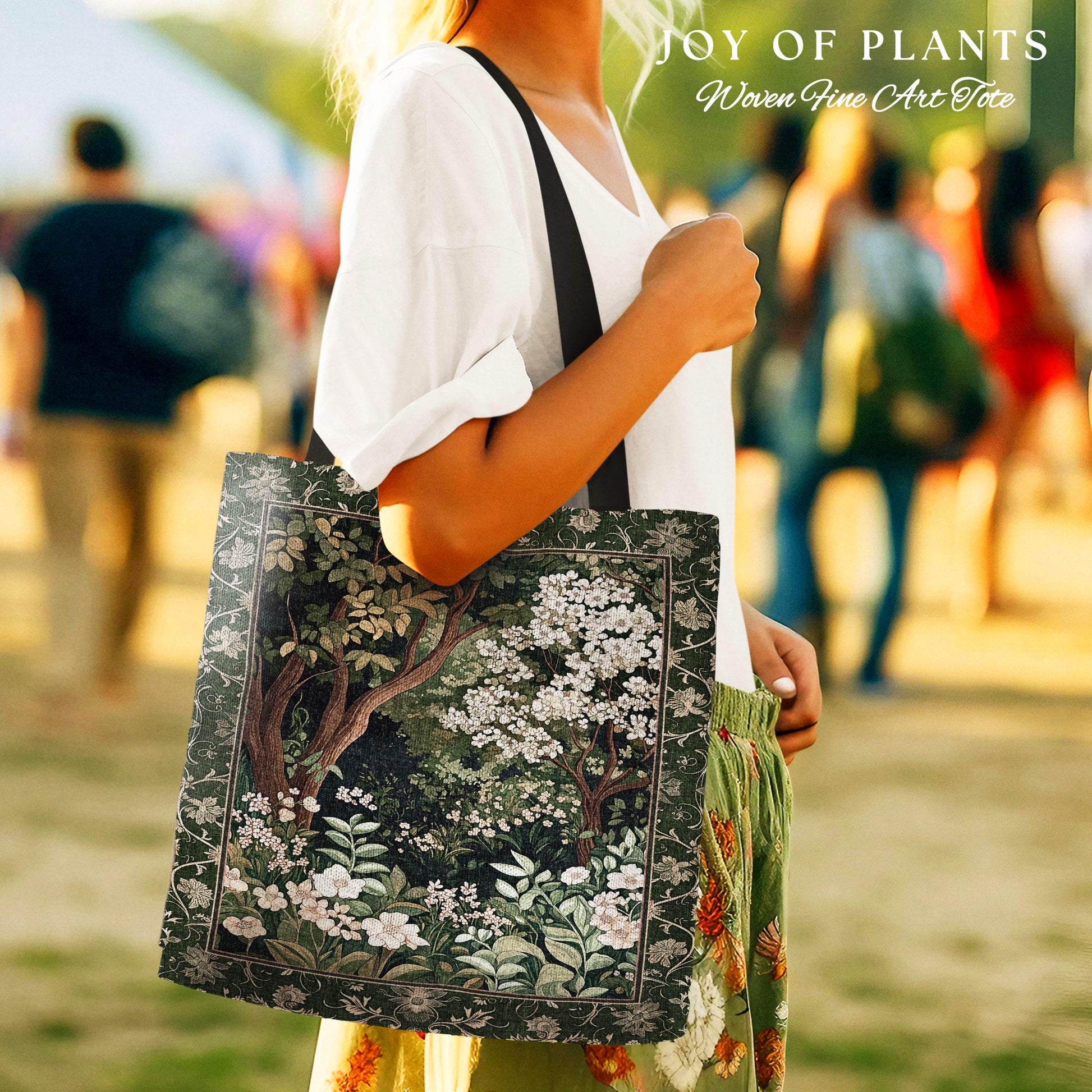 Wildflower Meadow Botanical Tapestry Bag Fairy Inspired Style Cottagecore Folklore Tote Bag Ethereal Aesthetic Bohemian Fairycore Accessory