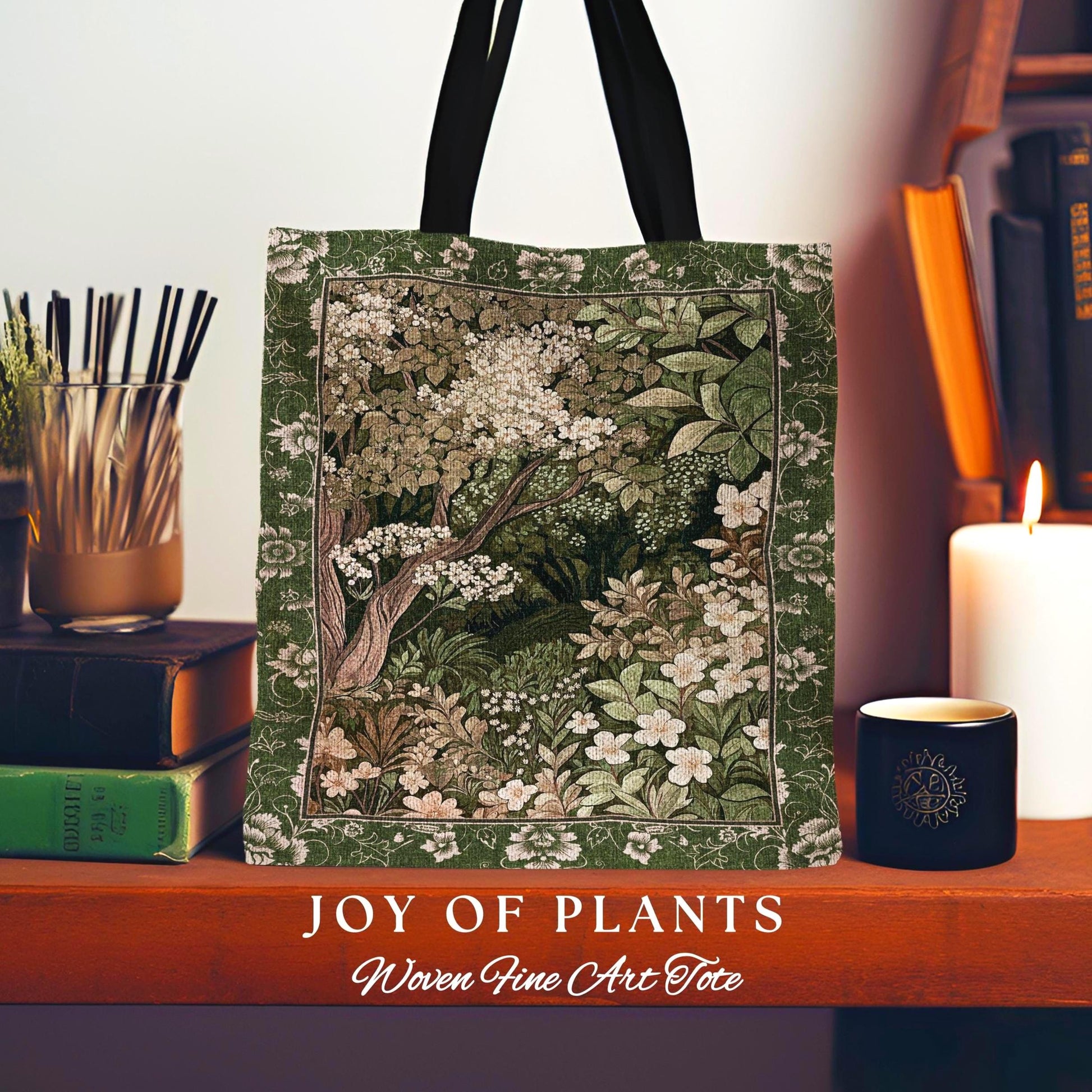 Soft Aesthetics Folklore Tote Bag | Fairy Inspired Style Cozy Cottagecore Accessory Ethereal Nature Aesthetic Sage Green Indie Woven Tote |